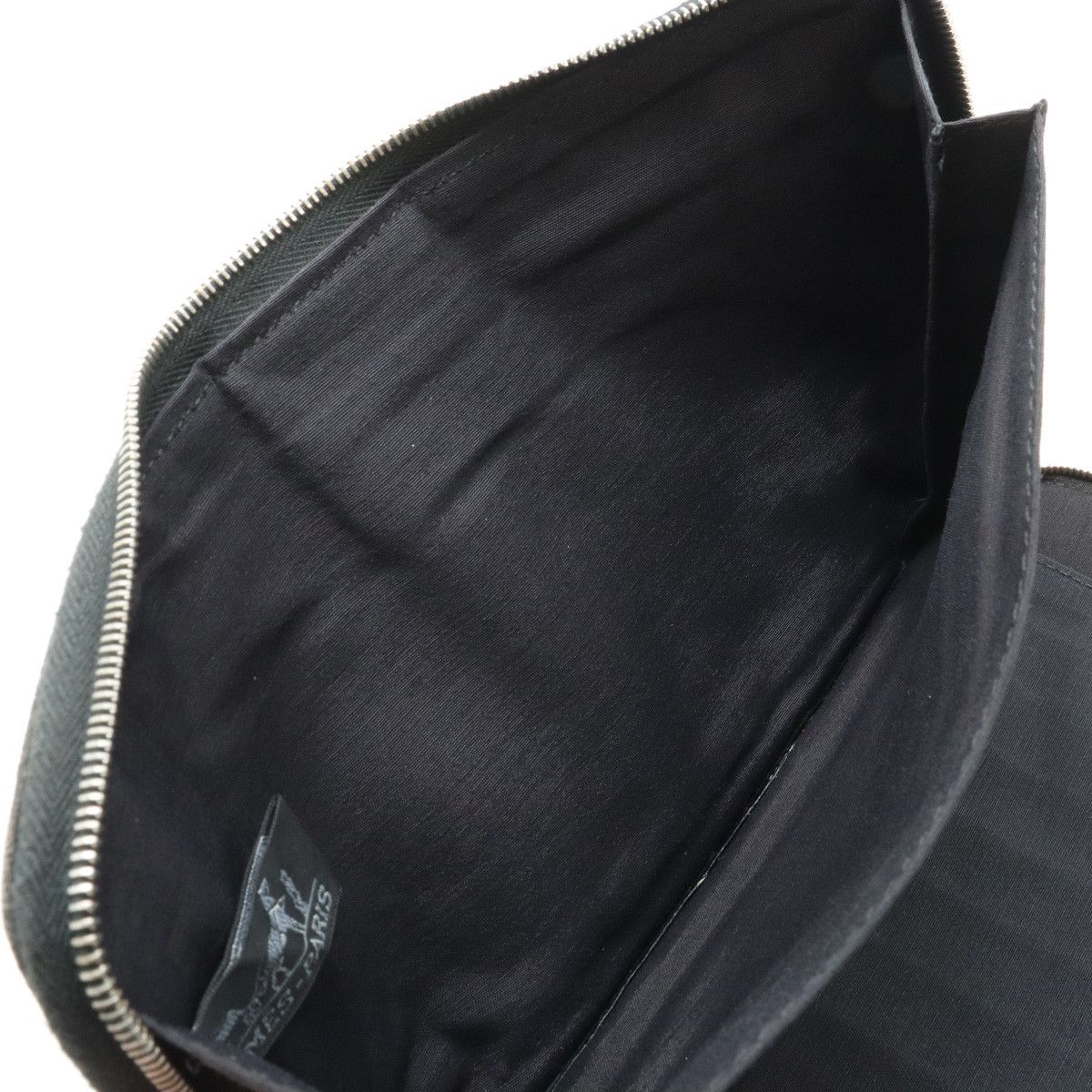 Hermes Hermes Hermes Canvas Fooltooth Purse GM Zip Wallet Black Gray Canvas Long Wallet in Very Good Condition Size ONE SIZE - 8 Thumbnail