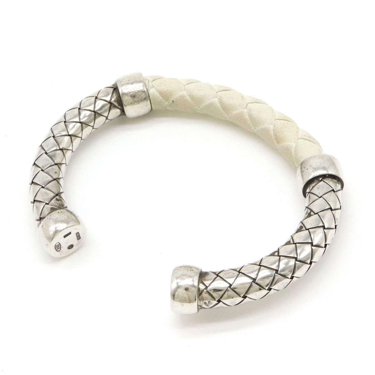 Bottega Veneta Bottega Veneta Bottega Veneta Intrecciato SV925 Leather Bracelet Metal Bracelet in Very Good Condition Size ONE SIZE - 2 Thumbnail