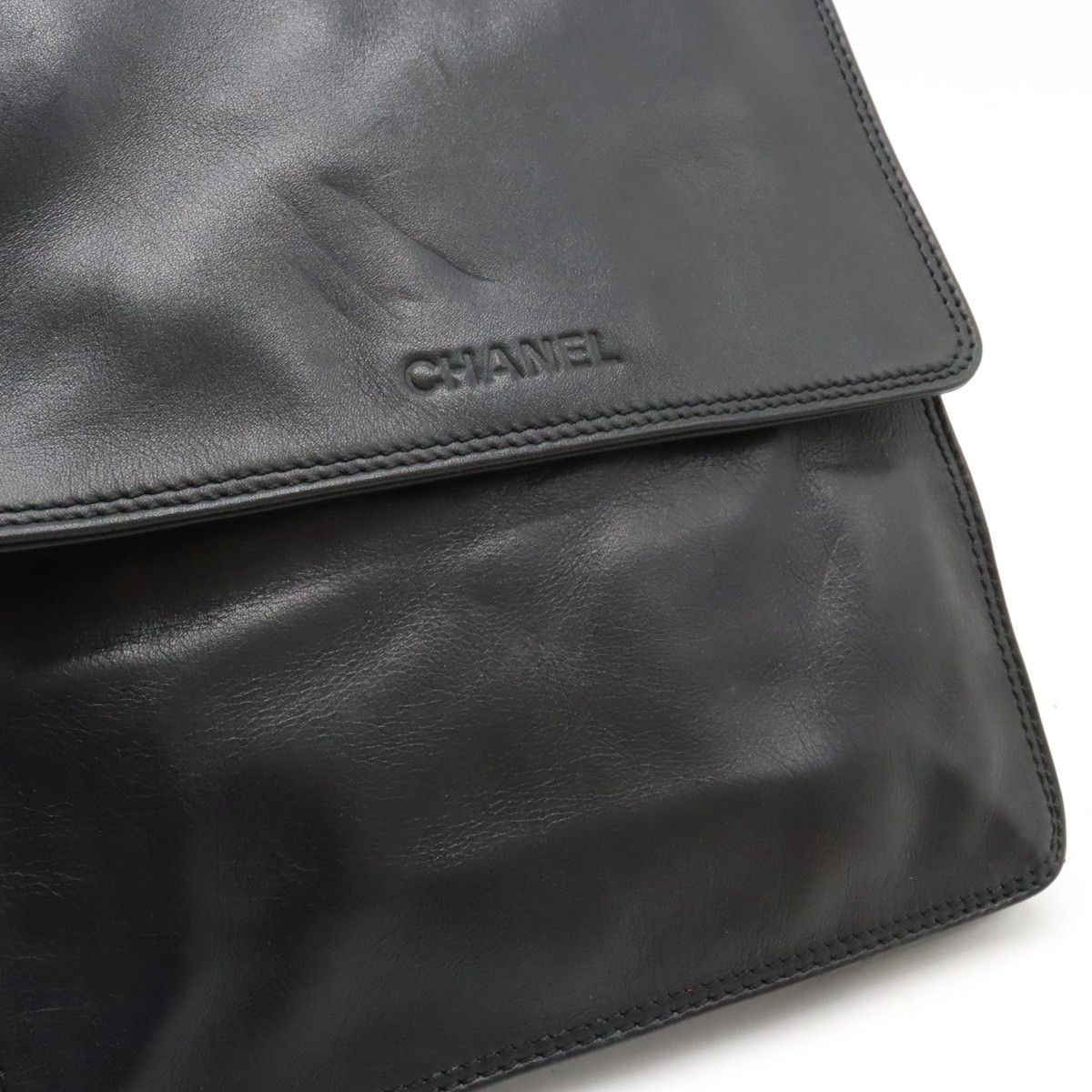 Chanel Chanel Chanel Leather Logo Shoulder Bag Pochette Sacoche Leather Crossbody Bag in Very Good Condition Size ONE SIZE - 4 Thumbnail
