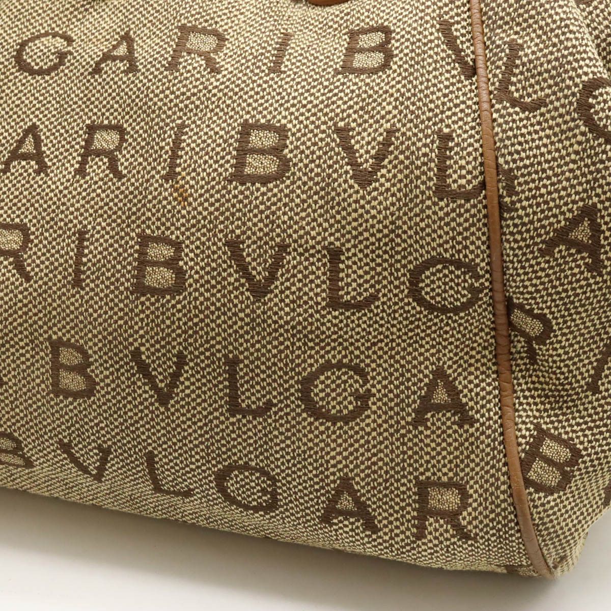 Bvlgari Bvlgari Bvlgari Logo Mania Maxi Letter Jacquard Canvas/Leather Tote Bag Canvas Tote Bag in Very Good Condition Size ONE SIZE - 8 Thumbnail