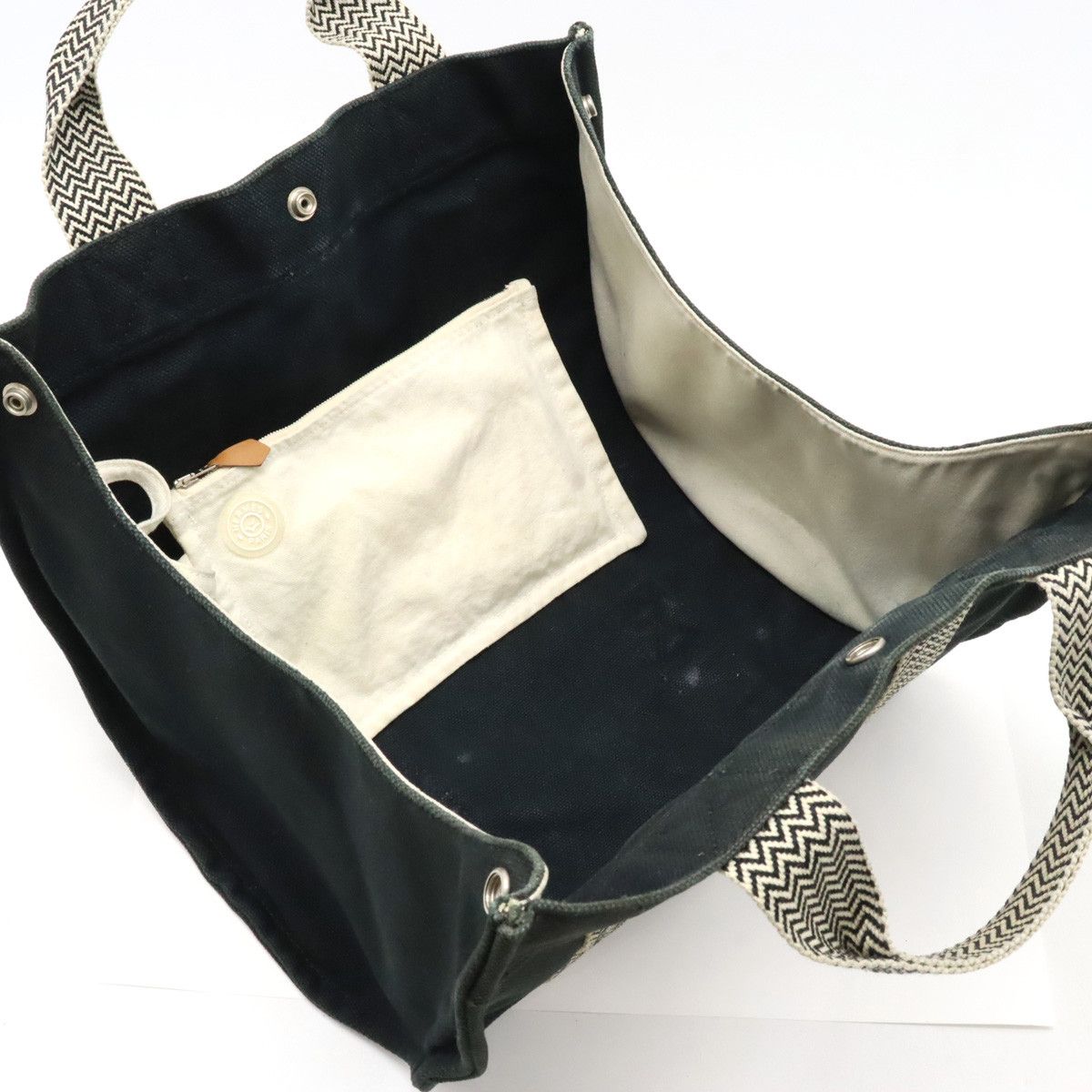 Hermes Hermes Hermes Cannes PM Canvas Tote Bag with Pouch Canvas Tote Bag in Good Condition Size ONE SIZE - 6 Thumbnail