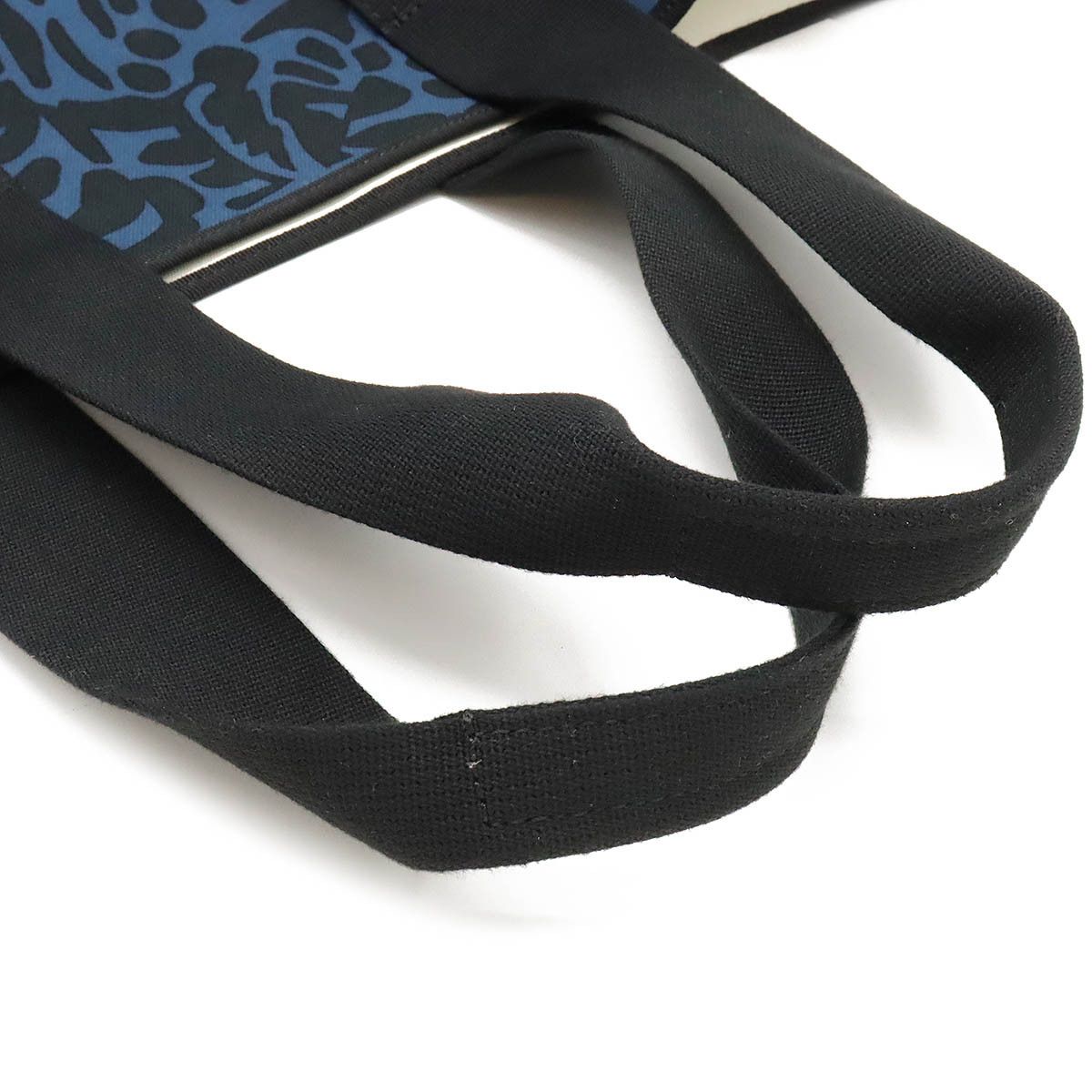 Other Other HERMES Canvas Beach Tote Bag Blue Black Silver Canvas Tote Bag in Great Condition Size ONE SIZE - 4 Thumbnail