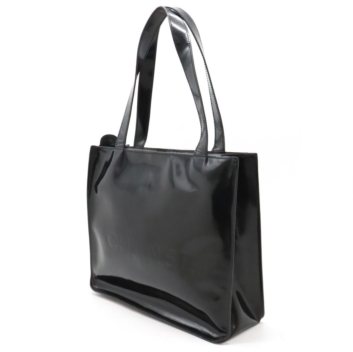 Chanel Chanel Chanel Coco Mark Logo Patent Leather Tote Bag Leather Tote Bag in Very Good Condition Size ONE SIZE - 2 Thumbnail