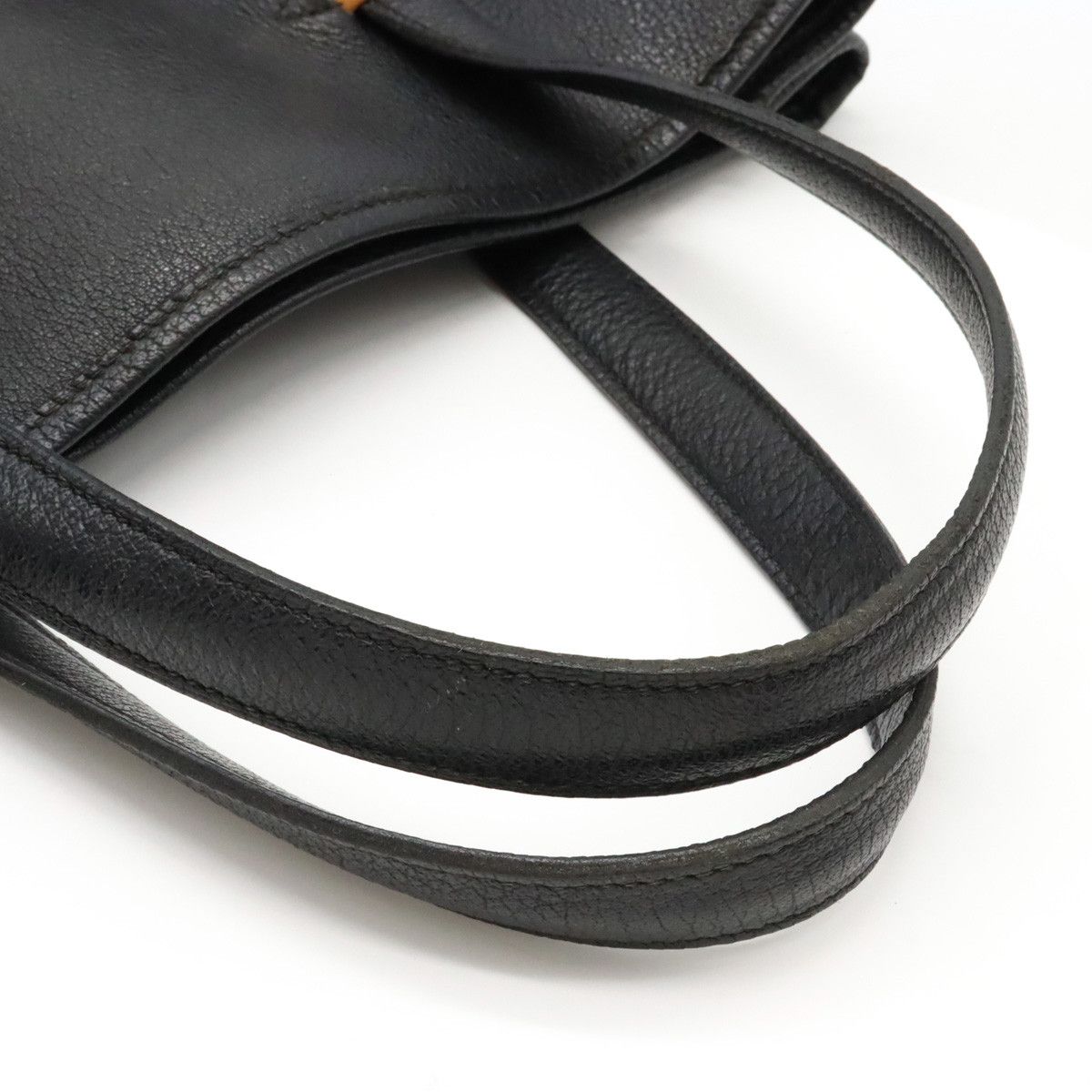 Hermes Hermes Hermes Gallop Leather Tote Bag Black Leather Tote Bag in Very Good Condition Size ONE SIZE - 4 Thumbnail