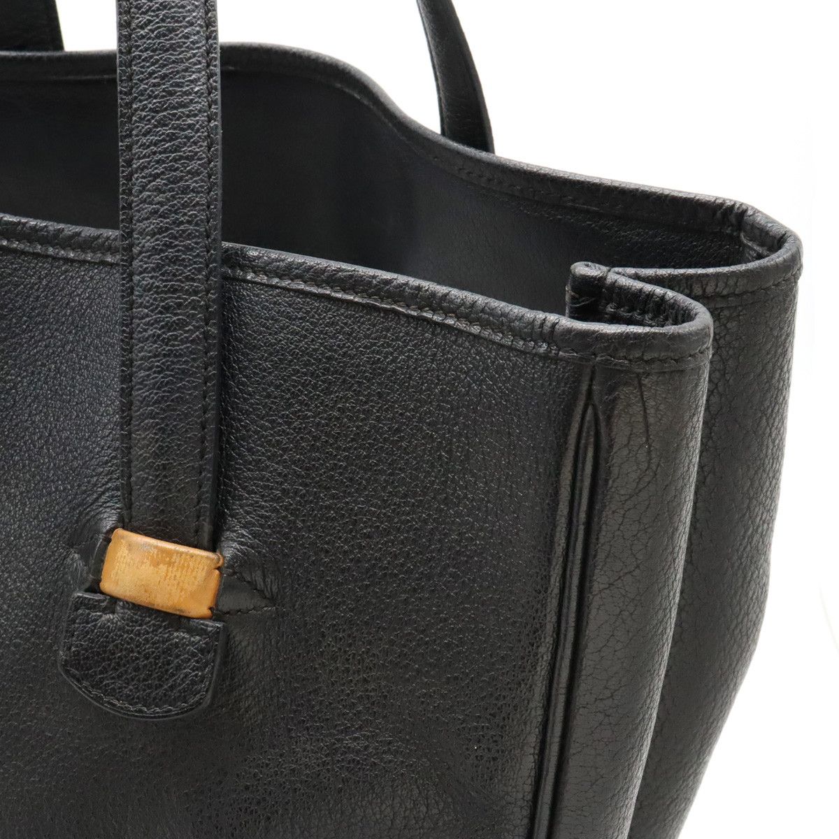 Hermes Hermes Hermes Gallop Leather Tote Bag Black Leather Tote Bag in Very Good Condition Size ONE SIZE - 7 Thumbnail