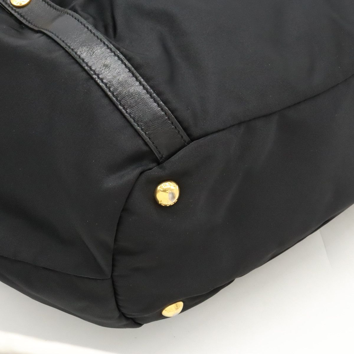 Prada Prada Prada Nylon/Leather Logo Jacquard 2WAY Tote Bag Canvas Tote Bag in Very Good Condition Size ONE SIZE - 3 Thumbnail