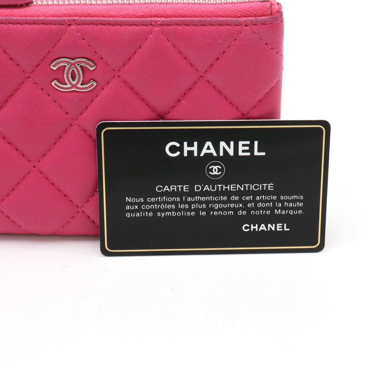 Chanel Chanel Chanel Matelasse Lambskin Mini Pouch Coin Case Pink Leather Vanity Bag A69523 in Very Good Condition Size ONE SIZE - 7 Thumbnail