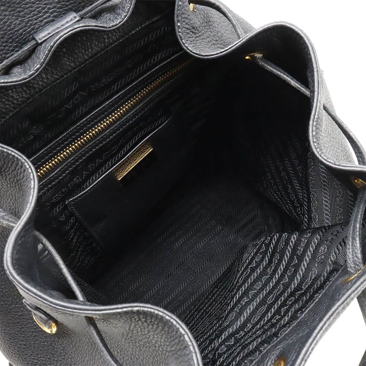 Prada Prada Prada Leather Backpack 1BZ035 Black Canvas Backpack 1BZ035 in Great Condition Size ONE SIZE - 4 Thumbnail