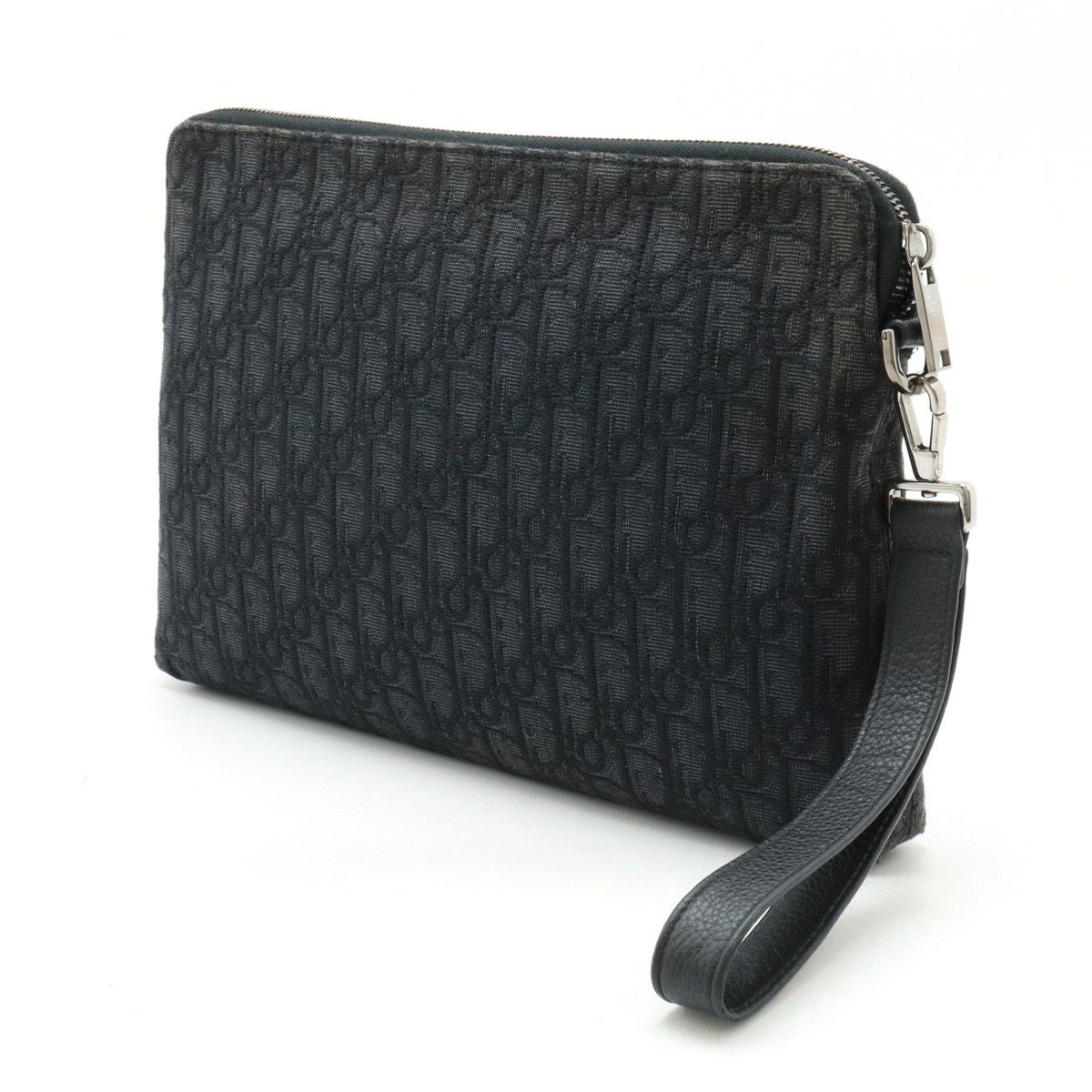 Dior Dior Dior Oblique Jacquard Leather Clutch Bag 2OBCA251YSE_H03E Canvas Clutch Bag 2OBCA251YSE_H03E in Very Good Condition Size ONE SIZE - 2 Thumbnail