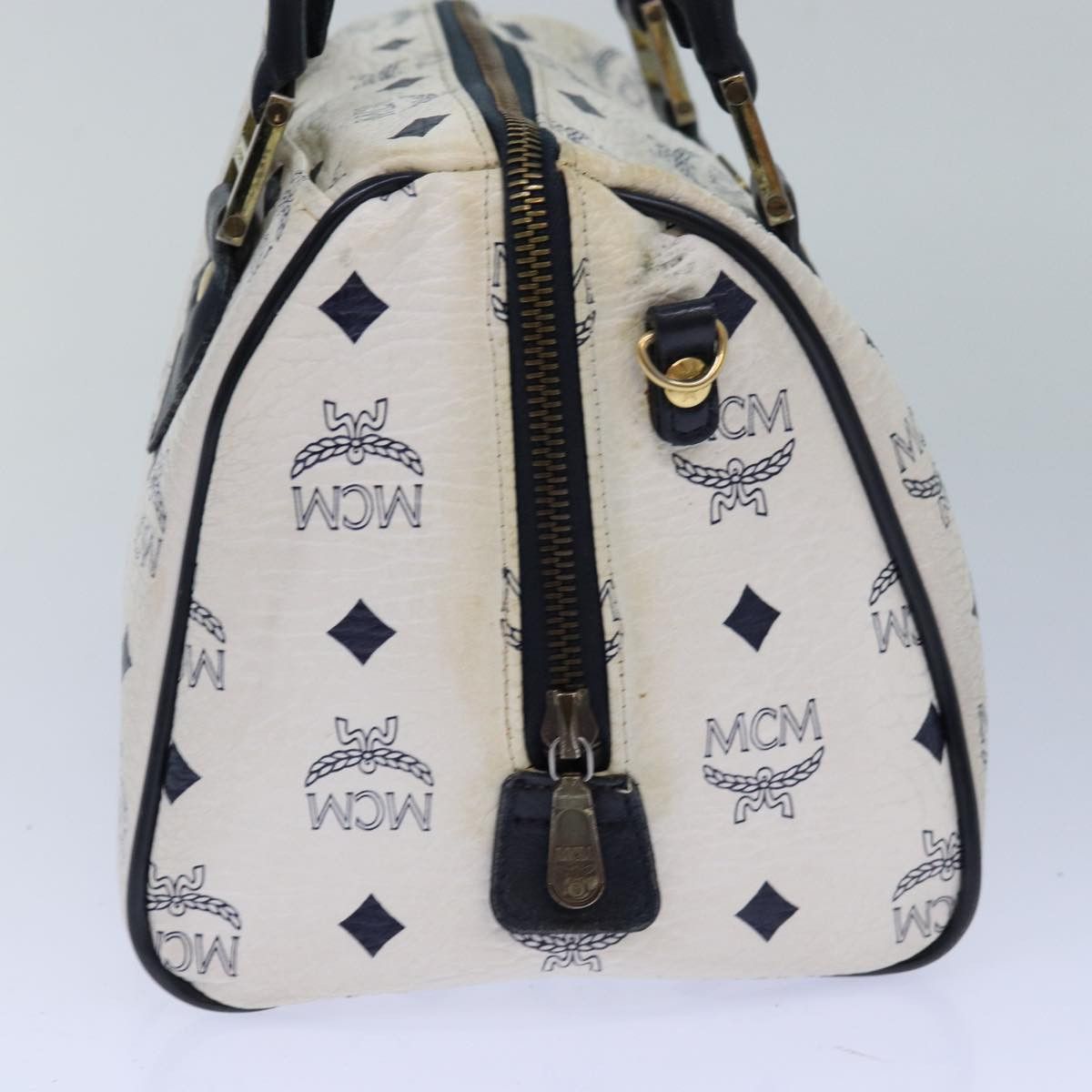 MCM Visetos White Canvas Handbag (Pre-Owned) Size ONE SIZE - 12 Thumbnail