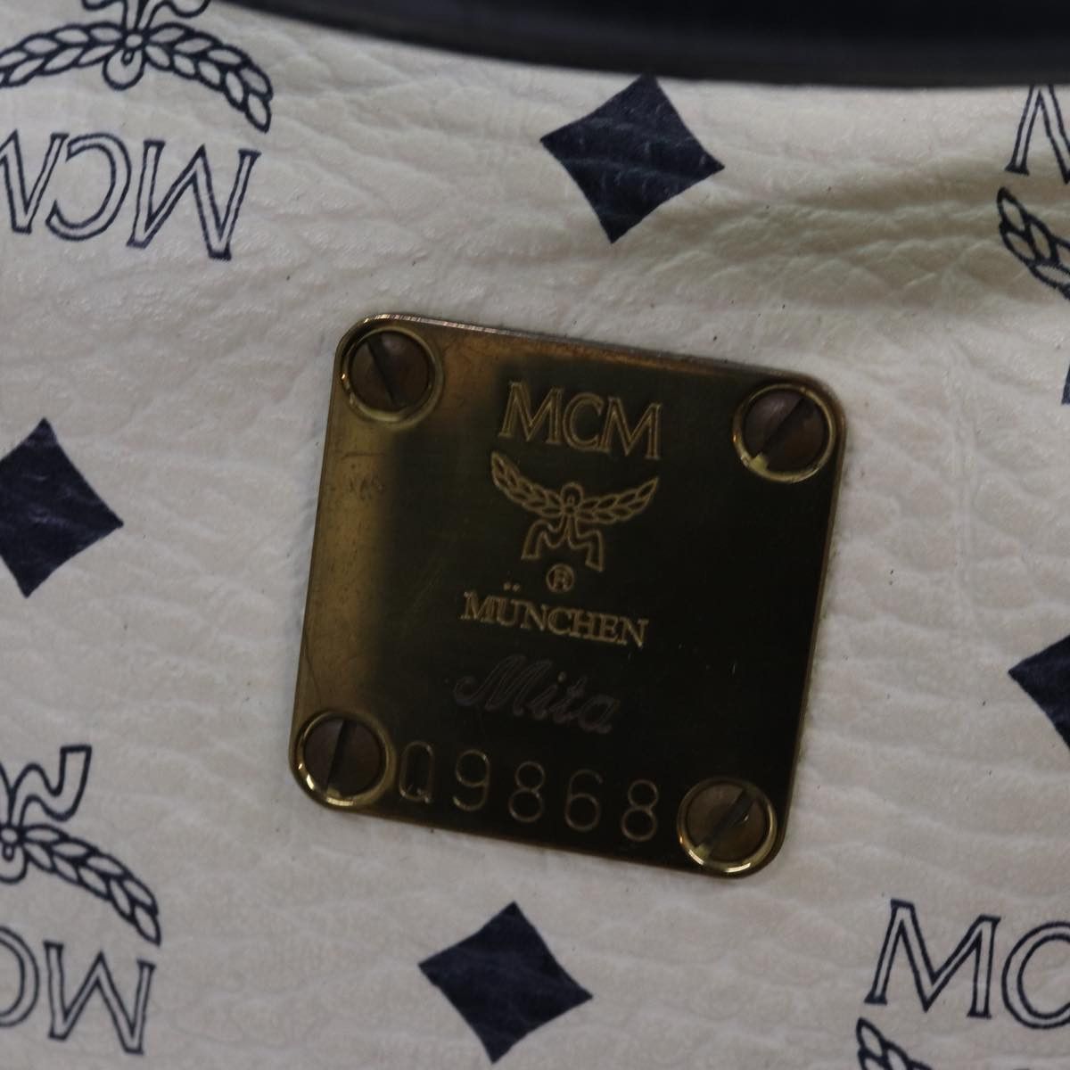 MCM Visetos White Canvas Handbag (Pre-Owned) Size ONE SIZE - 6 Thumbnail
