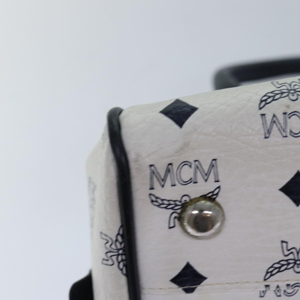MCM Visetos White Canvas Handbag (Pre-Owned) Size ONE SIZE - 16 Thumbnail