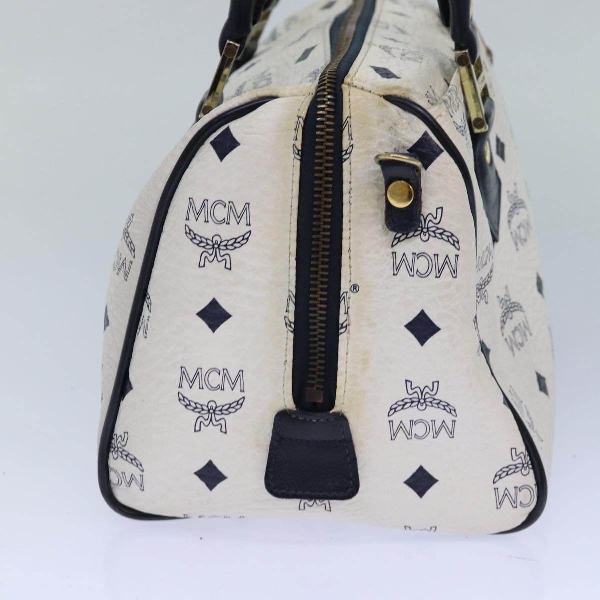 MCM Visetos White Canvas Handbag (Pre-Owned) Size ONE SIZE - 11 Thumbnail