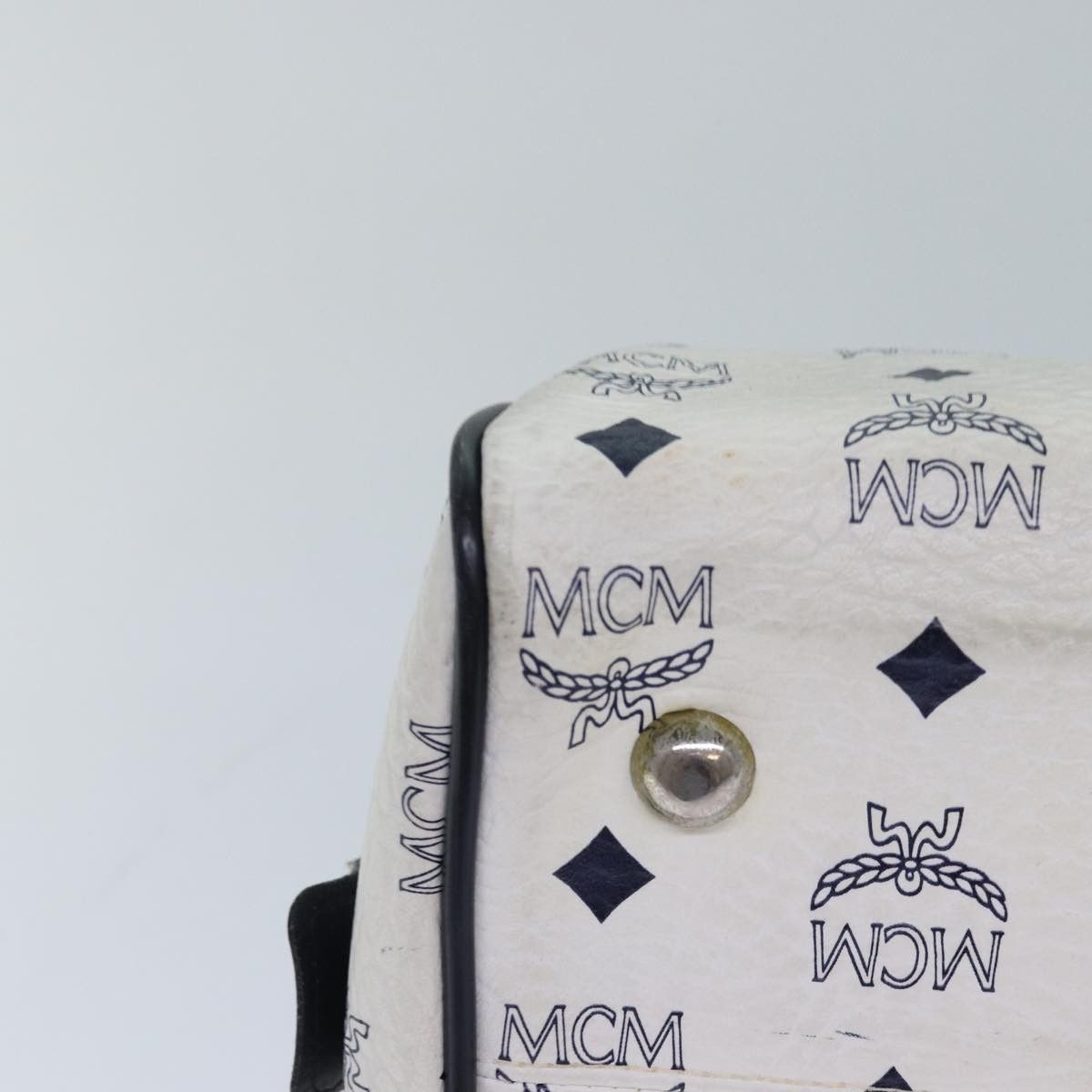 MCM Visetos White Canvas Handbag (Pre-Owned) Size ONE SIZE - 15 Thumbnail