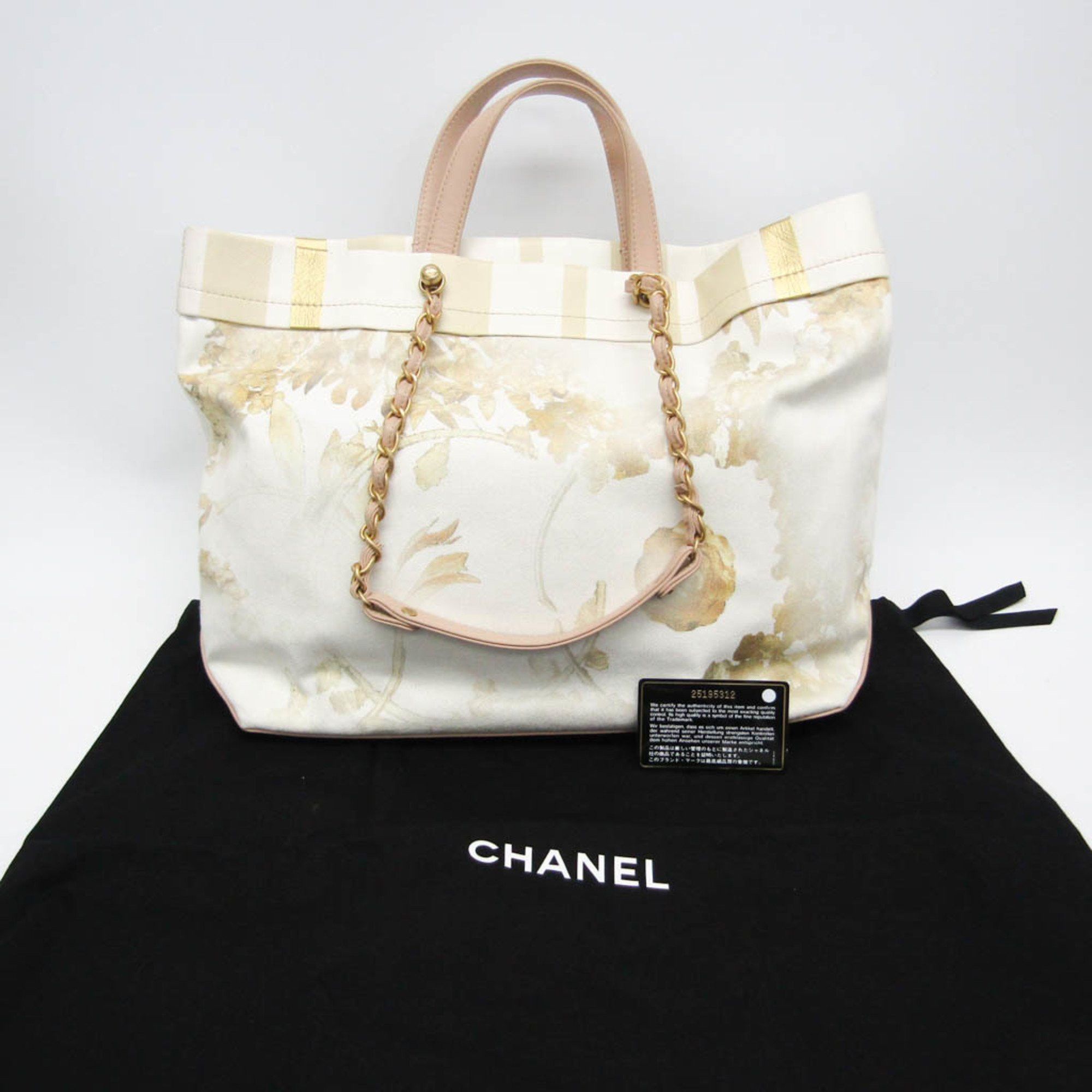 Chanel - Beige Canvas Tote Bag (Pre-Owned) Size ONE SIZE - 7 Thumbnail