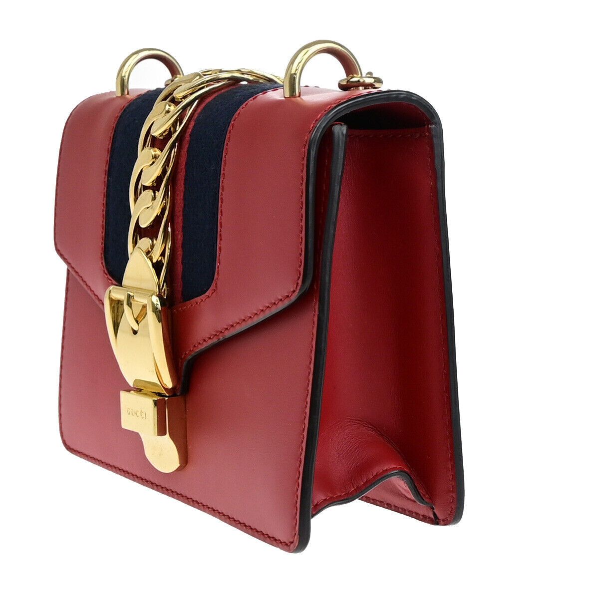 Gucci Sylvie Red Leather Shoulder Bag (Pre-Owned) Size ONE SIZE - 9 Thumbnail