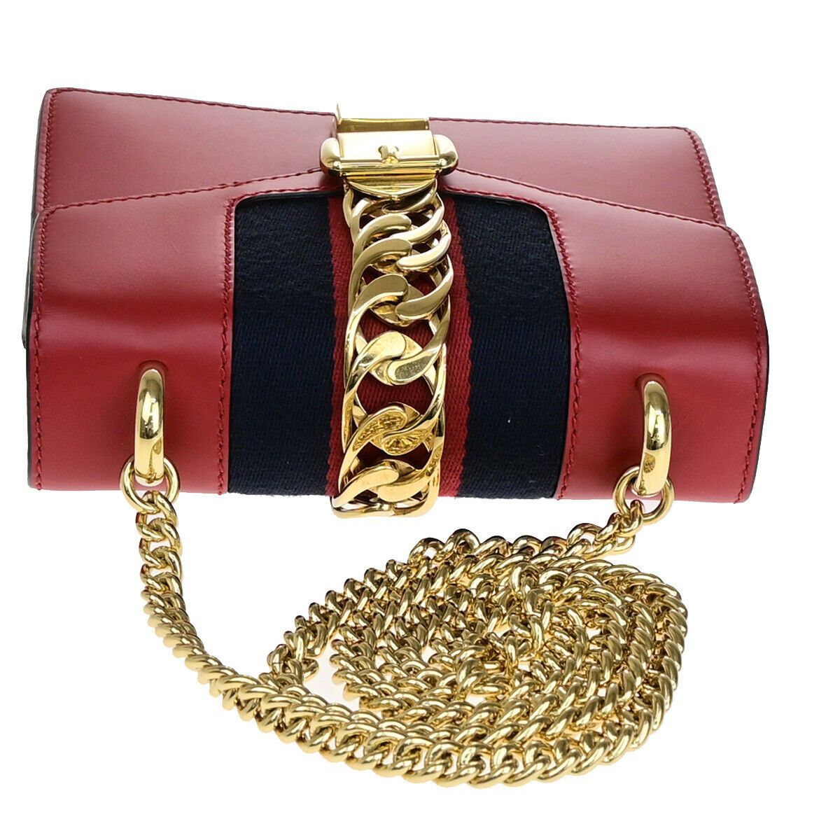 Gucci Sylvie Red Leather Shoulder Bag (Pre-Owned) Size ONE SIZE - 4 Thumbnail