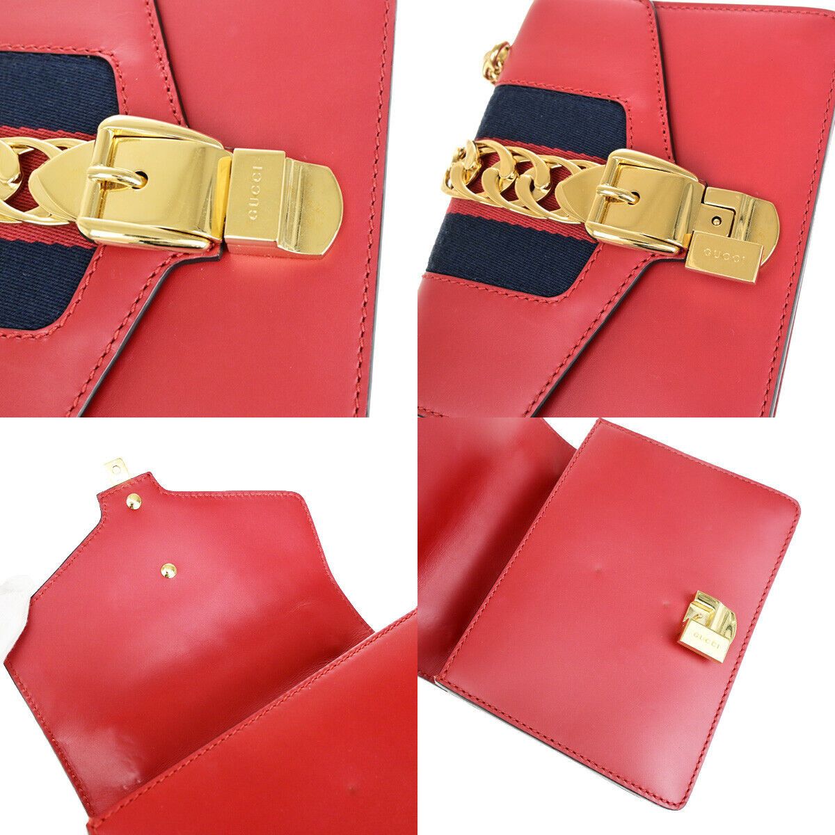 Gucci Sylvie Red Leather Shoulder Bag (Pre-Owned) Size ONE SIZE - 12 Thumbnail