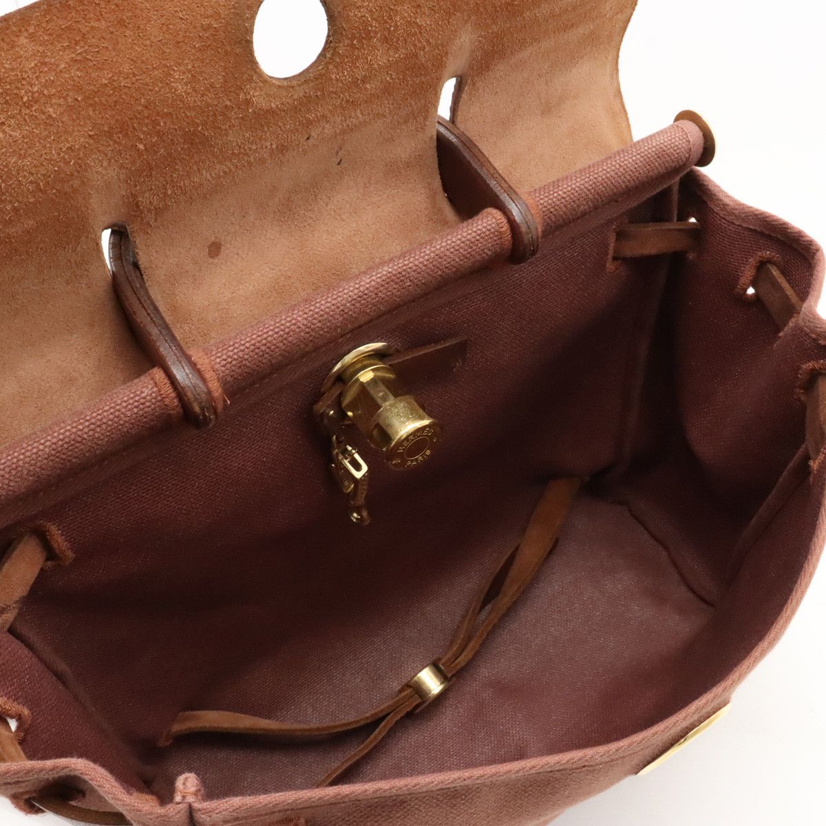 Hermes Hermes Hermes Canvas/Leather Aile Bag Ad PM Backpack 2WAY Canvas Backpack in Good Condition Size ONE SIZE - 4 Thumbnail
