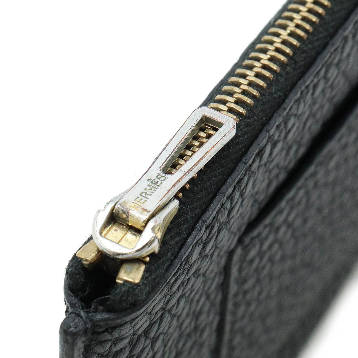 Hermes Hermes Hermes Dogon Duo GM Bifold Long Wallet Black Leather Leather Long Wallet in Good Condition Size ONE SIZE - 8 Thumbnail