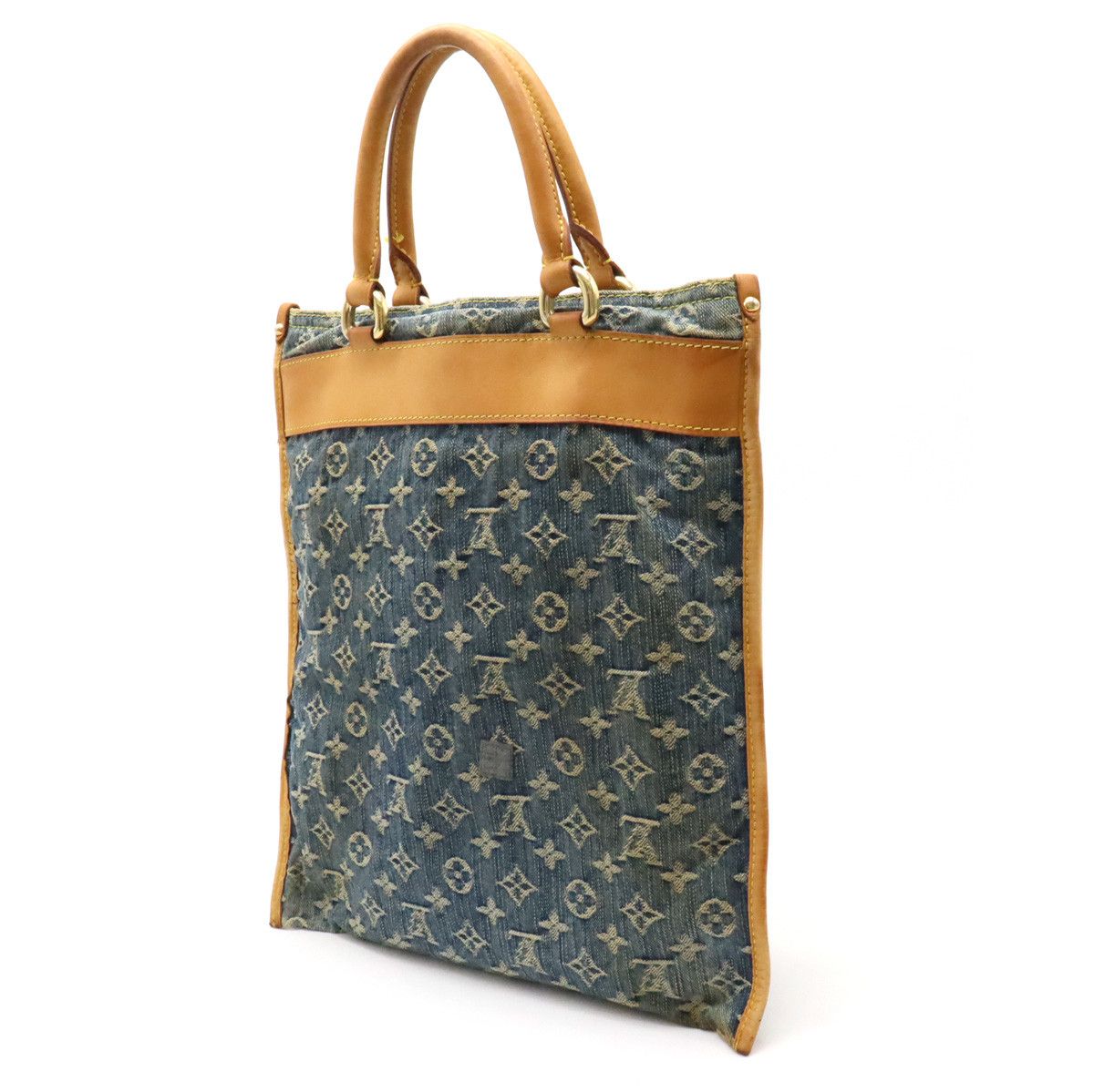 Louis Vuitton Louis Vuitton Louis Vuitton Monogram Denim Flat Shopper Tote Bag M95018 Canvas Tote Bag M95018 in Good Condition Size ONE SIZE - 2 Thumbnail
