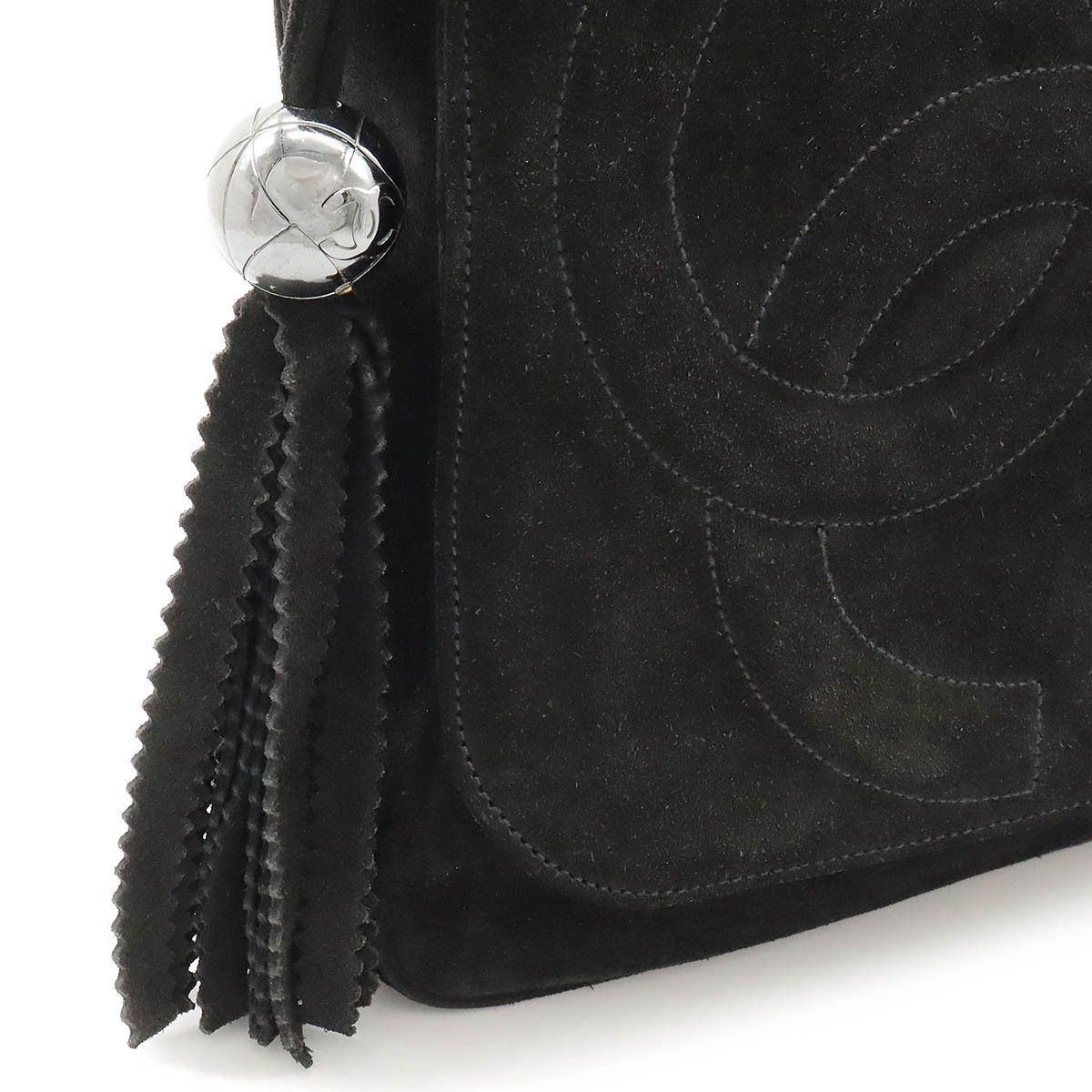 Chanel Chanel Chanel Suede Triple Coco Mark Shoulder Messenger Bag Leather Crossbody Bag in Very Good Condition Size ONE SIZE - 8 Thumbnail