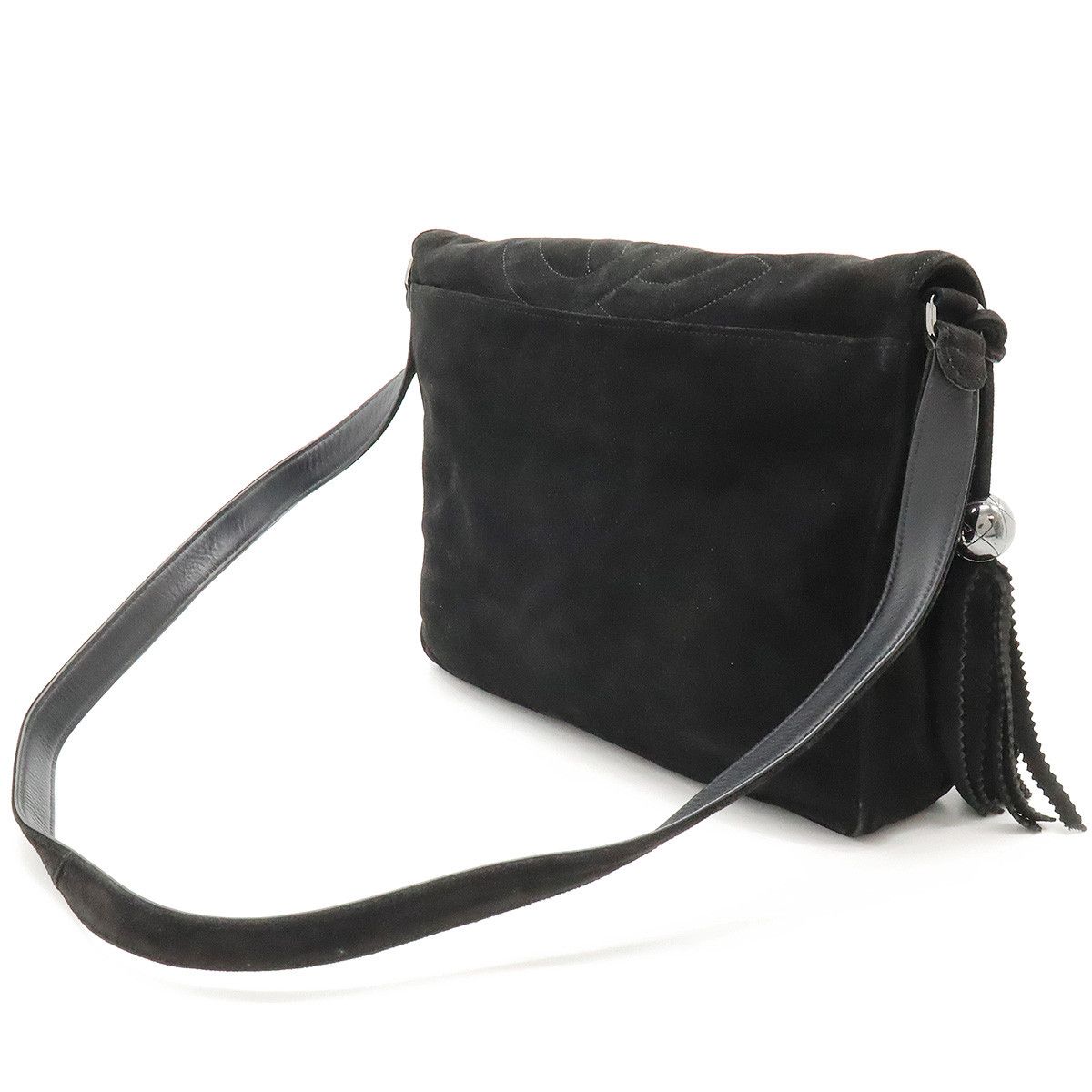 Chanel Chanel Chanel Suede Triple Coco Mark Shoulder Messenger Bag Leather Crossbody Bag in Very Good Condition Size ONE SIZE - 2 Thumbnail