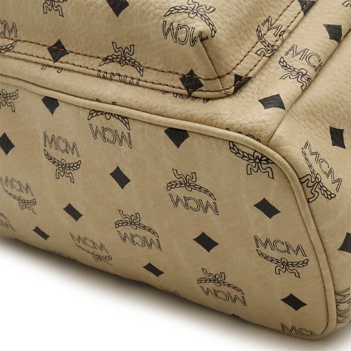 MCM MCM MCM Logo Backpack PVC Leather Studs Beige MMK2AVE20IG001 Canvas Backpack MMK2AVE20IG001 in Great Condition Size ONE SIZE - 3 Thumbnail