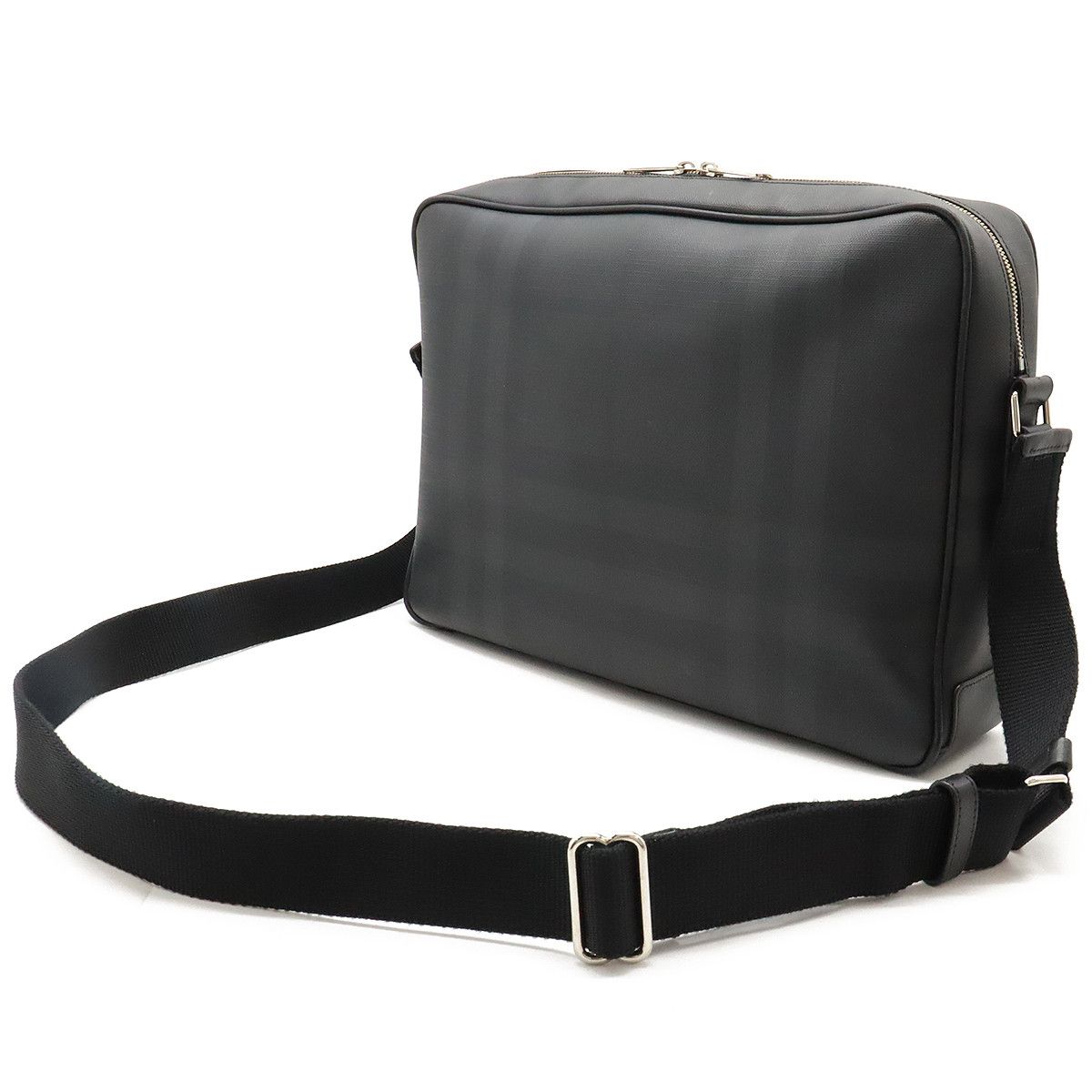 Burberry Burberry Burberry Checkered PVC/Leather Shoulder Bag 8013987 Canvas Crossbody Bag 8013987 in Great Condition Size ONE SIZE - 2 Thumbnail