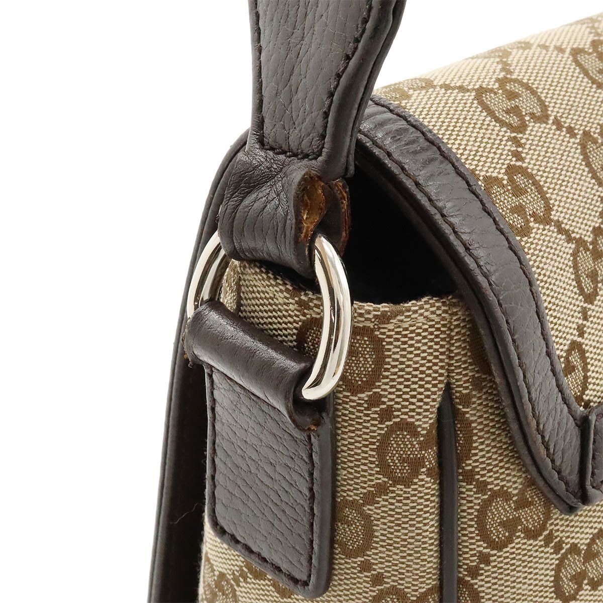 Gucci Gucci GG Canvas Leather Shoulder Bag 449172 Canvas Crossbody Bag 449172 in Very Good Condition