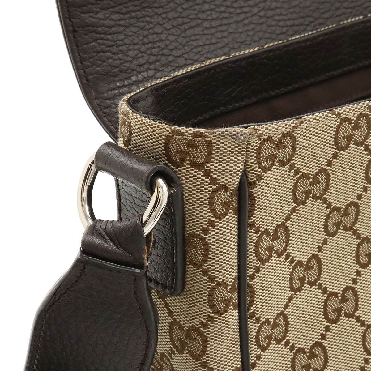 Gucci Gucci GG Canvas Leather Shoulder Bag 449172 Canvas Crossbody Bag 449172 in Very Good Condition