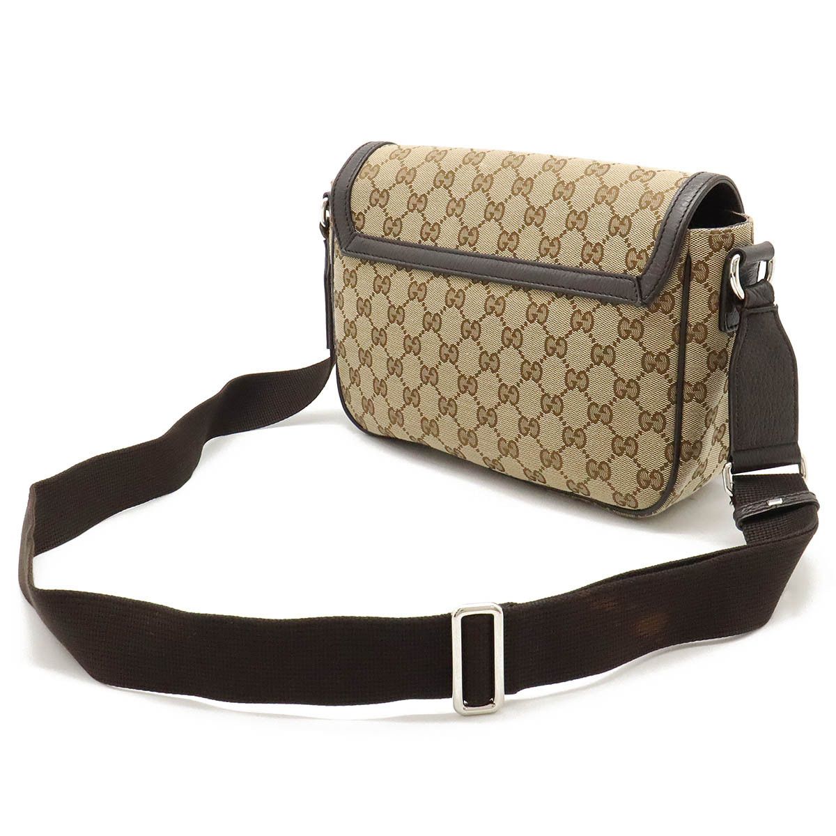 Gucci Gucci GG Canvas Leather Shoulder Bag 449172 Canvas Crossbody Bag 449172 in Very Good Condition