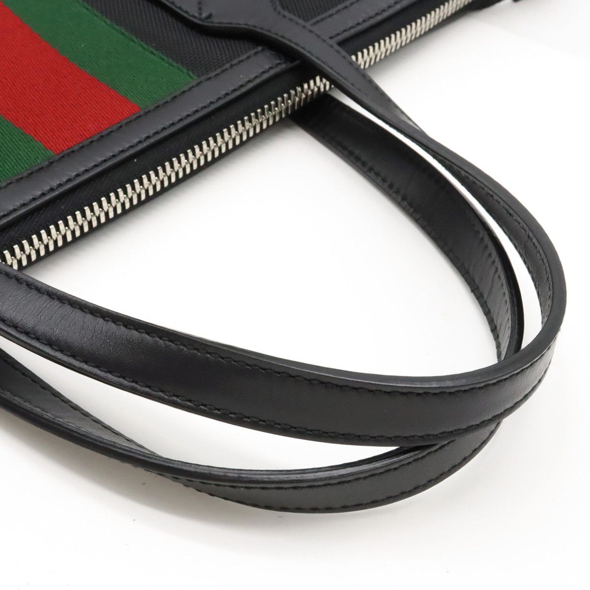 Gucci Gucci Gucci Nylon Canvas/Leather Web Stripe Tote Bag 2WAY 630923 Canvas Tote Bag 630923 in Pristine Condition Size ONE SIZE - 4 Thumbnail