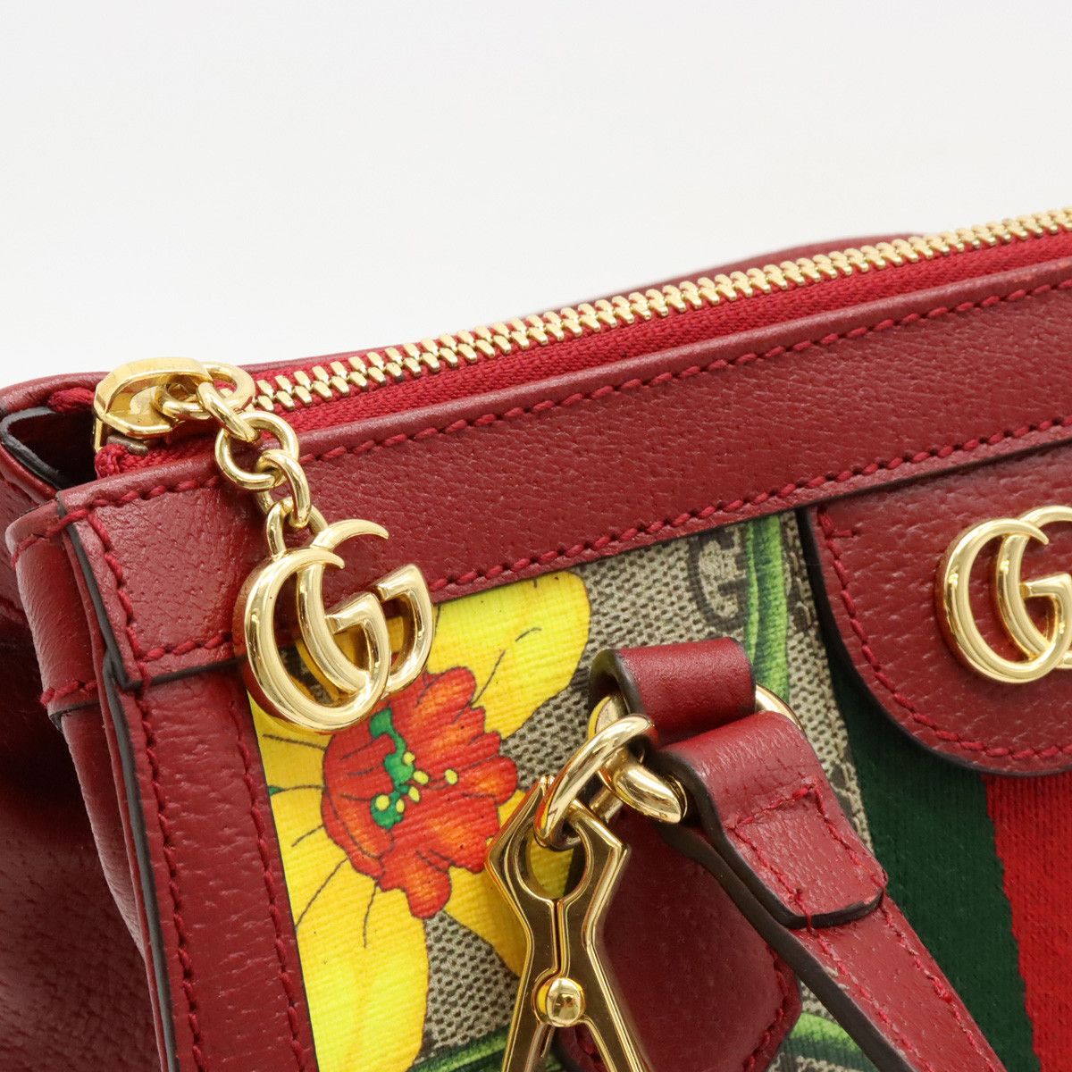 Gucci Gucci Gucci Ophidia GG Flora 2-Way Handbag PVC Leather Canvas Handbag 547551 in Great Condition Size ONE SIZE - 9 Thumbnail