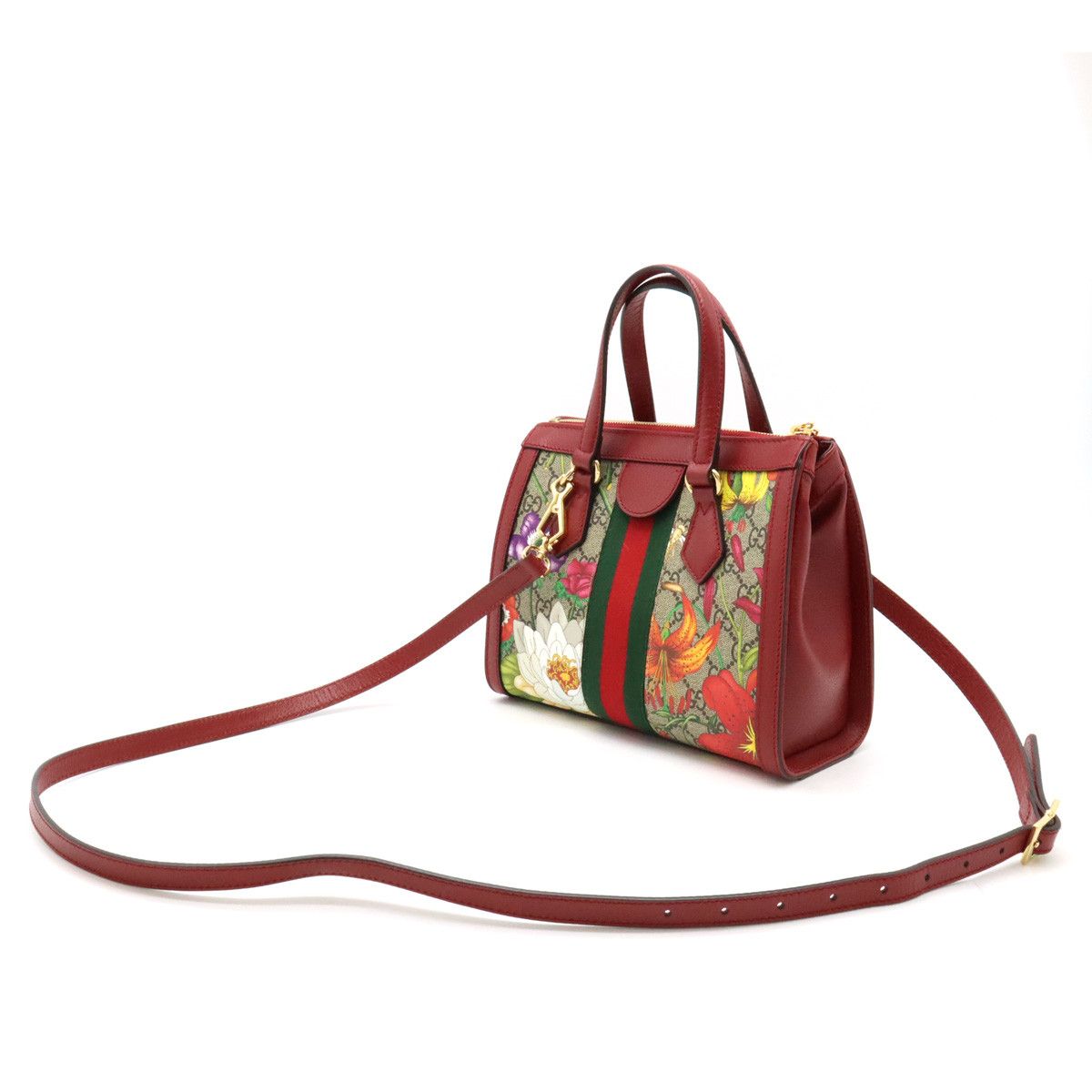 Gucci Gucci Gucci Ophidia GG Flora 2-Way Handbag PVC Leather Canvas Handbag 547551 in Great Condition Size ONE SIZE - 2 Thumbnail