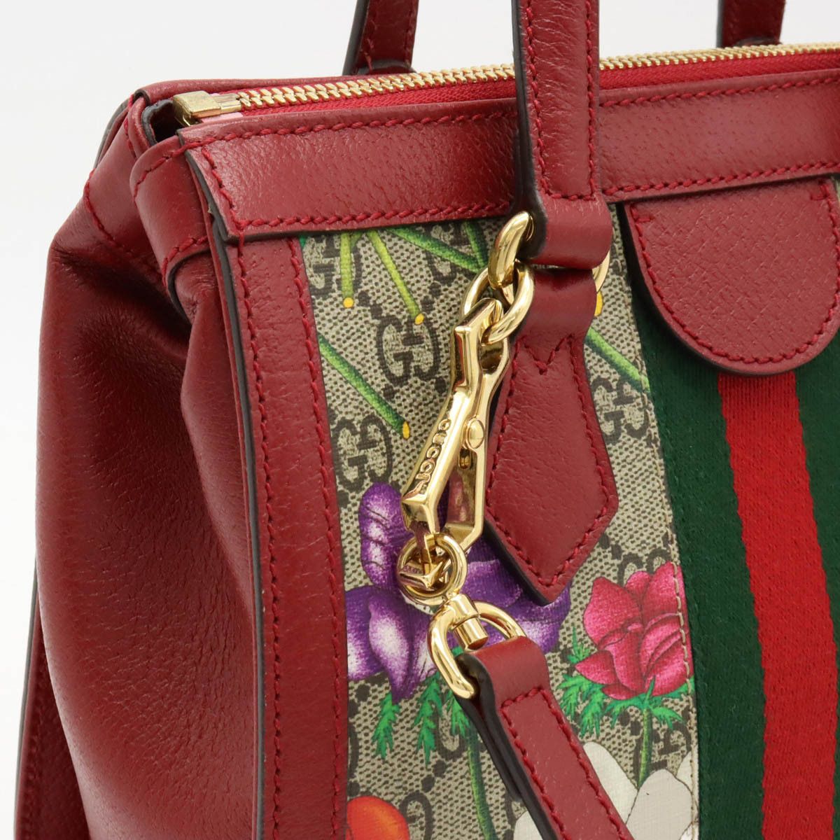 Gucci Gucci Gucci Ophidia GG Flora 2-Way Handbag PVC Leather Canvas Handbag 547551 in Great Condition Size ONE SIZE - 8 Thumbnail