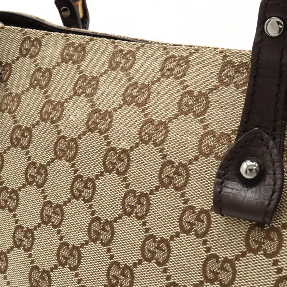 Gucci Gucci Gucci Bamboo GG Canvas Tote Bag 112526 Canvas Tote Bag 112526 in Great Condition Size ONE SIZE - 8 Thumbnail