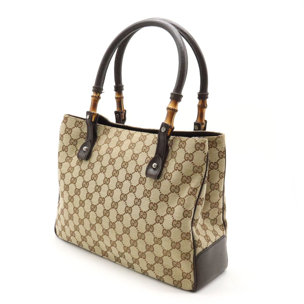 Gucci Gucci Gucci Bamboo GG Canvas Tote Bag 112526 Canvas Tote Bag 112526 in Great Condition Size ONE SIZE - 2 Thumbnail