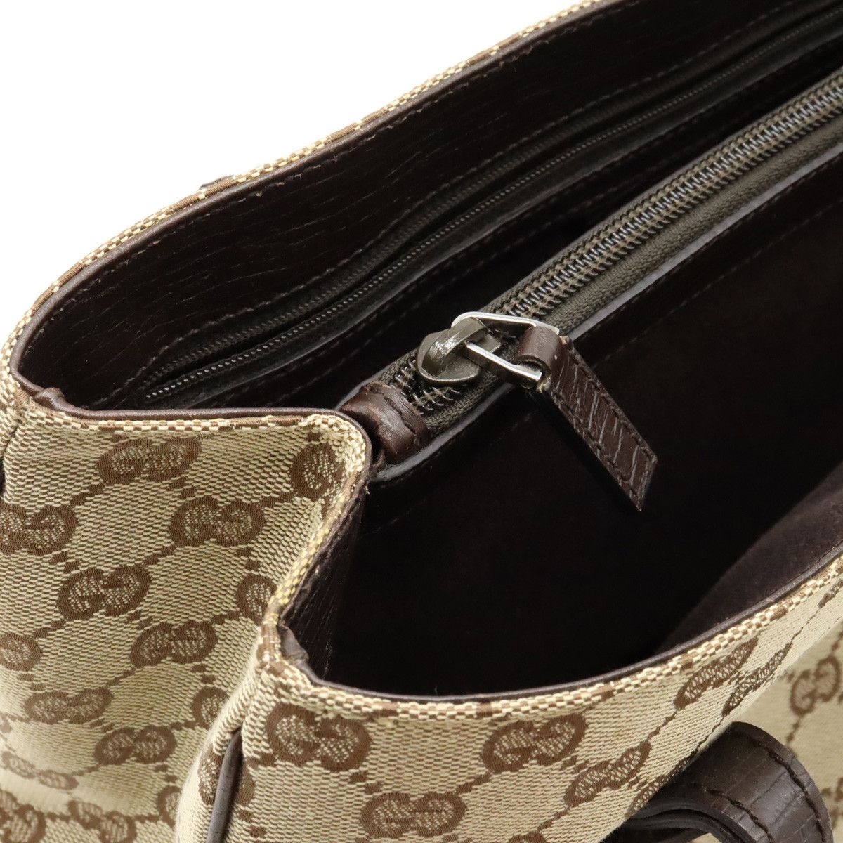 Gucci Gucci Gucci Bamboo GG Canvas Tote Bag 112526 Canvas Tote Bag 112526 in Great Condition Size ONE SIZE - 6 Thumbnail