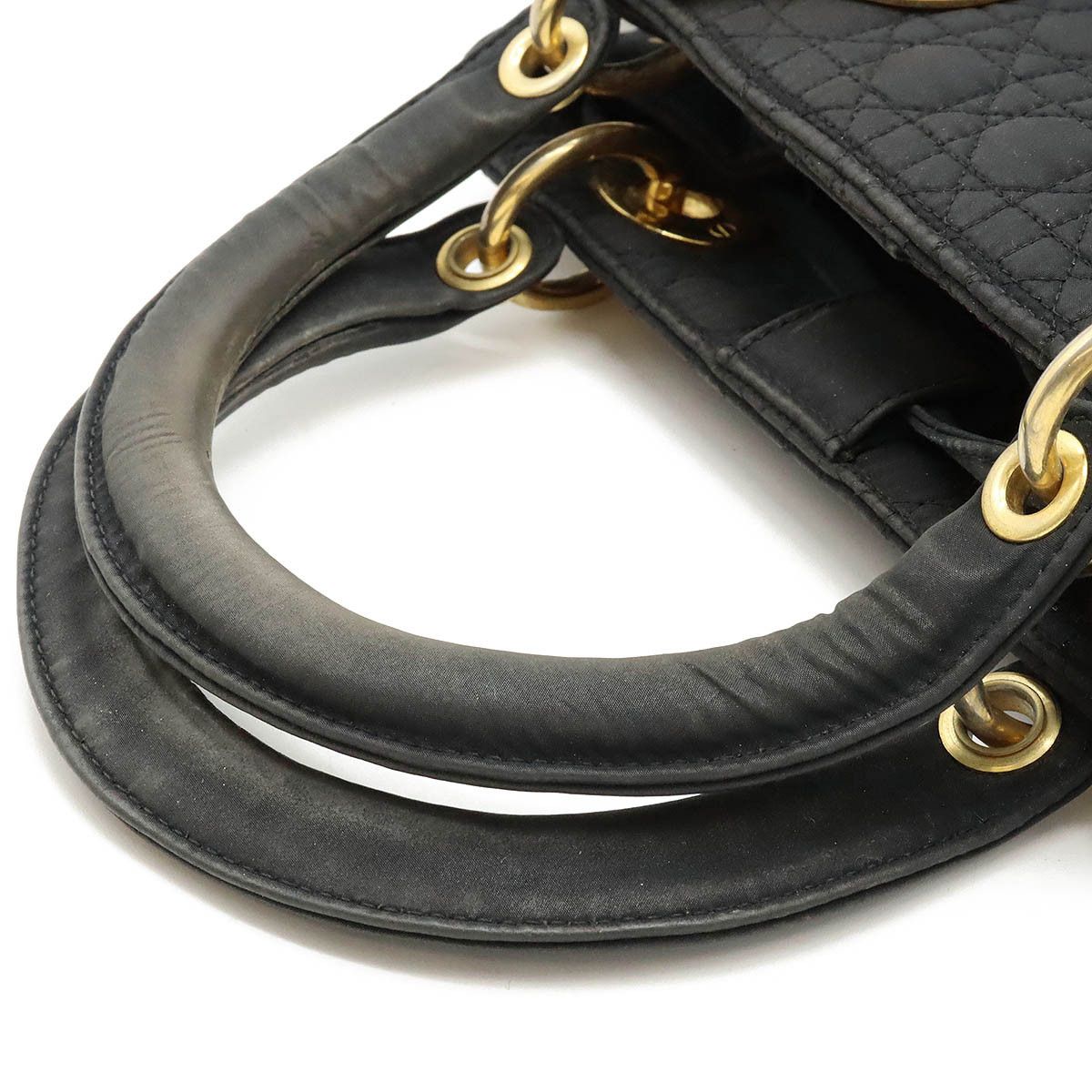 Dior Dior Dior Lady Dior Nylon/Leather Handbag Canvas Handbag in Good Condition Size ONE SIZE - 4 Thumbnail