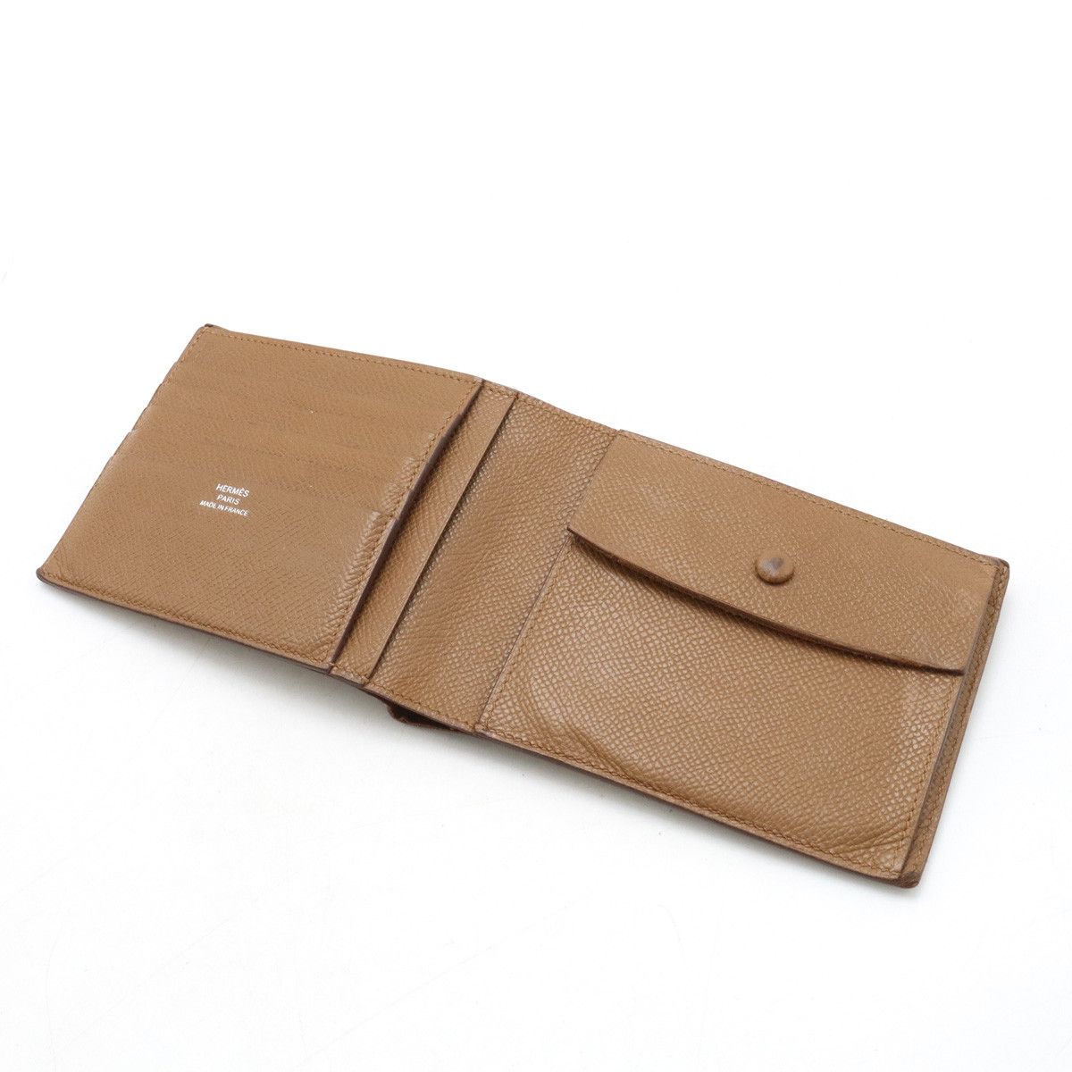 Hermes Hermes Hermes MC2 Galilee Bifold Wallet Vaux Epson Leather Brown Leather Short Wallet in Good Condition Size ONE SIZE - 4 Thumbnail