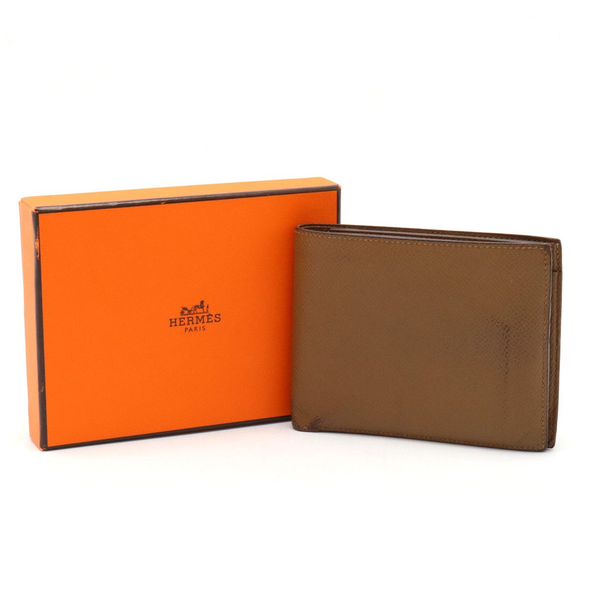 Hermes Hermes Hermes MC2 Galilee Bifold Wallet Vaux Epson Leather Brown Leather Short Wallet in Good Condition Size ONE SIZE - 8 Thumbnail