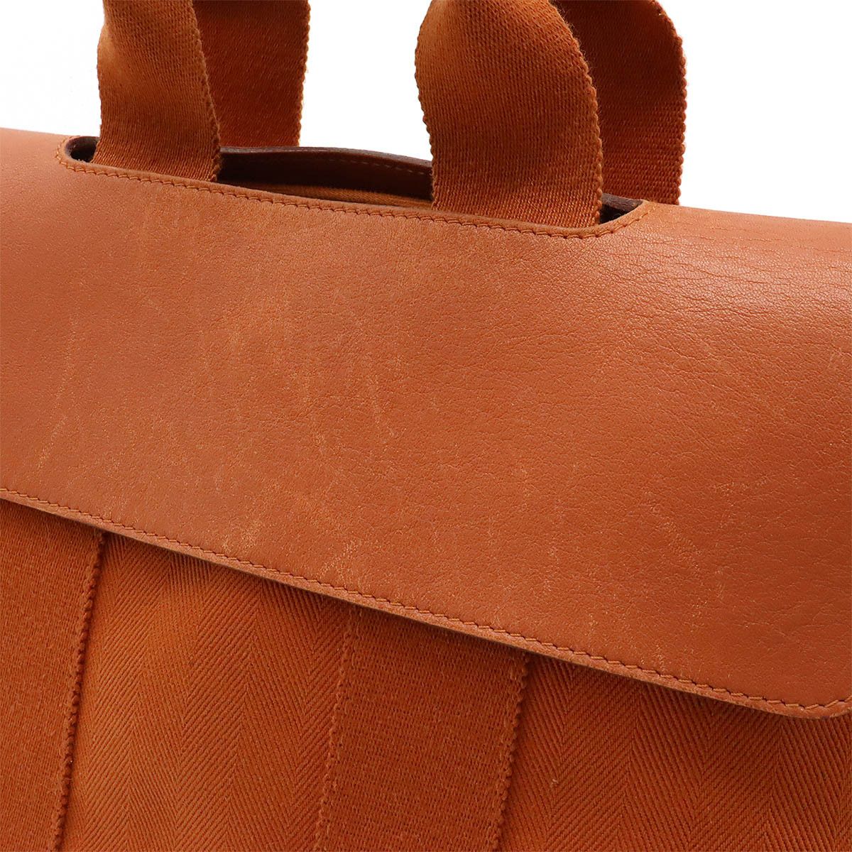 Hermes Hermes Hermes Valparaiso PM Handbag Toile Chevron/Leather Orange Canvas Handbag in Very Good Condition Size ONE SIZE - 8 Thumbnail