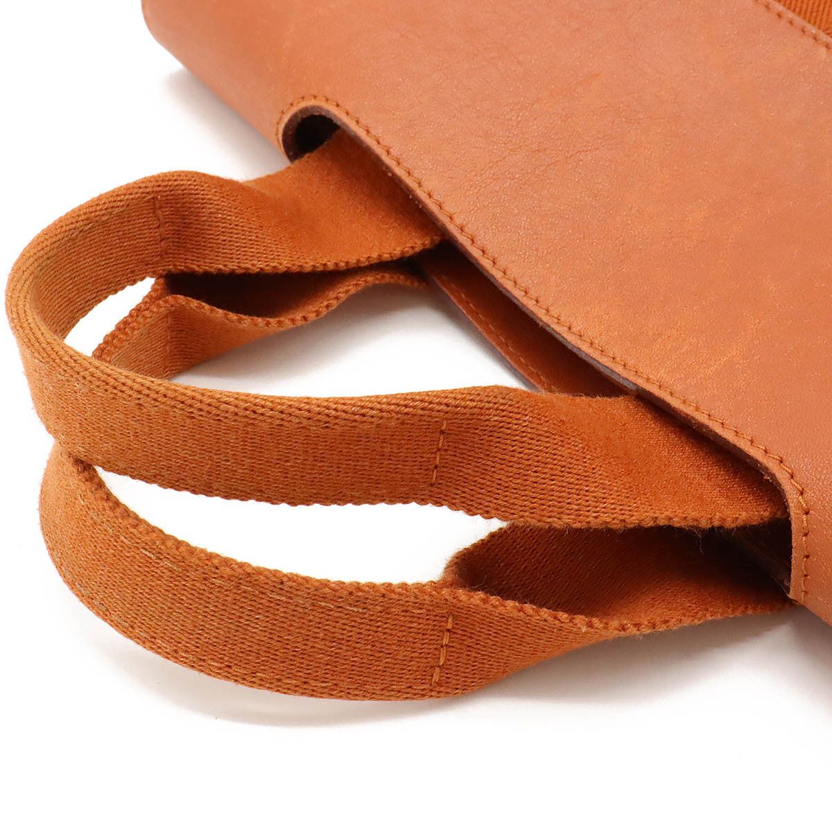 Hermes Hermes Hermes Valparaiso PM Handbag Toile Chevron/Leather Orange Canvas Handbag in Very Good Condition Size ONE SIZE - 4 Thumbnail