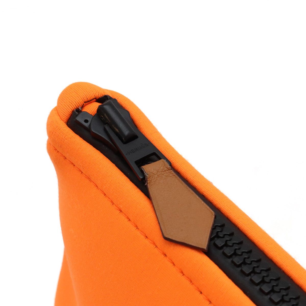 Other Other HERMES Neobain MM Clutch Bag Polyamide Orange Black Canvas Clutch Bag in Very Good Condition Size ONE SIZE - 4 Thumbnail