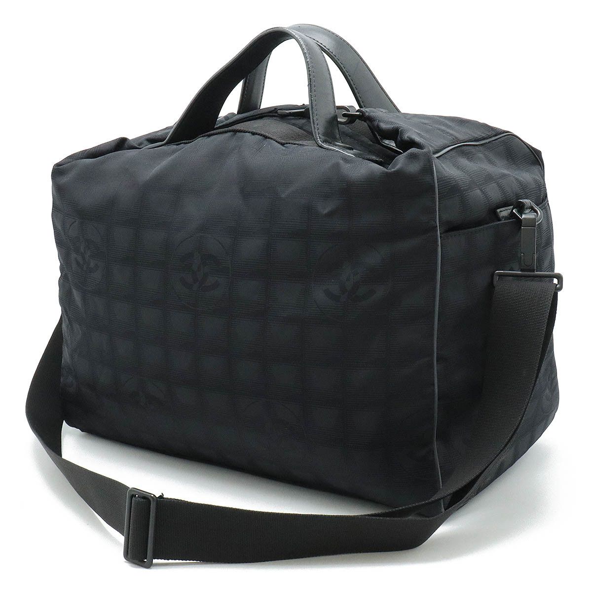 Chanel Chanel Chanel Nylon Jacquard/Leather New Travel Line Boston Bag A15969 Canvas Travel Bag A15969 in Very Good Condition Size ONE SIZE - 2 Thumbnail