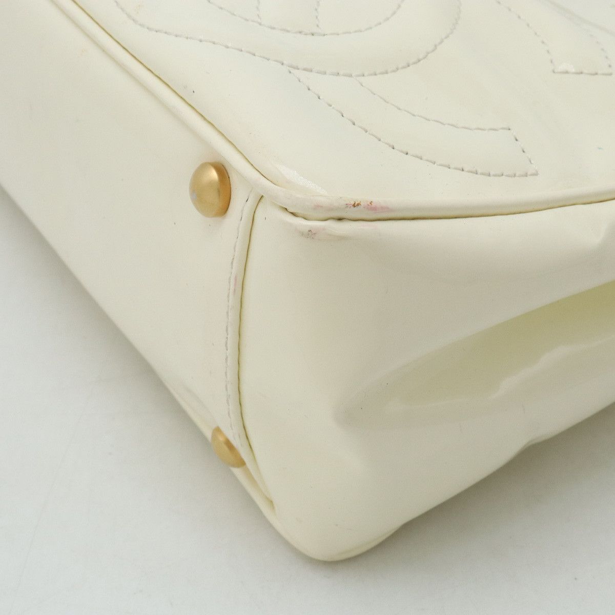 Chanel Chanel Chanel Triple Coco Mark Handbag Ivory Leather Handbag DUTY FREE for USA Size ONE SIZE - 3 Thumbnail