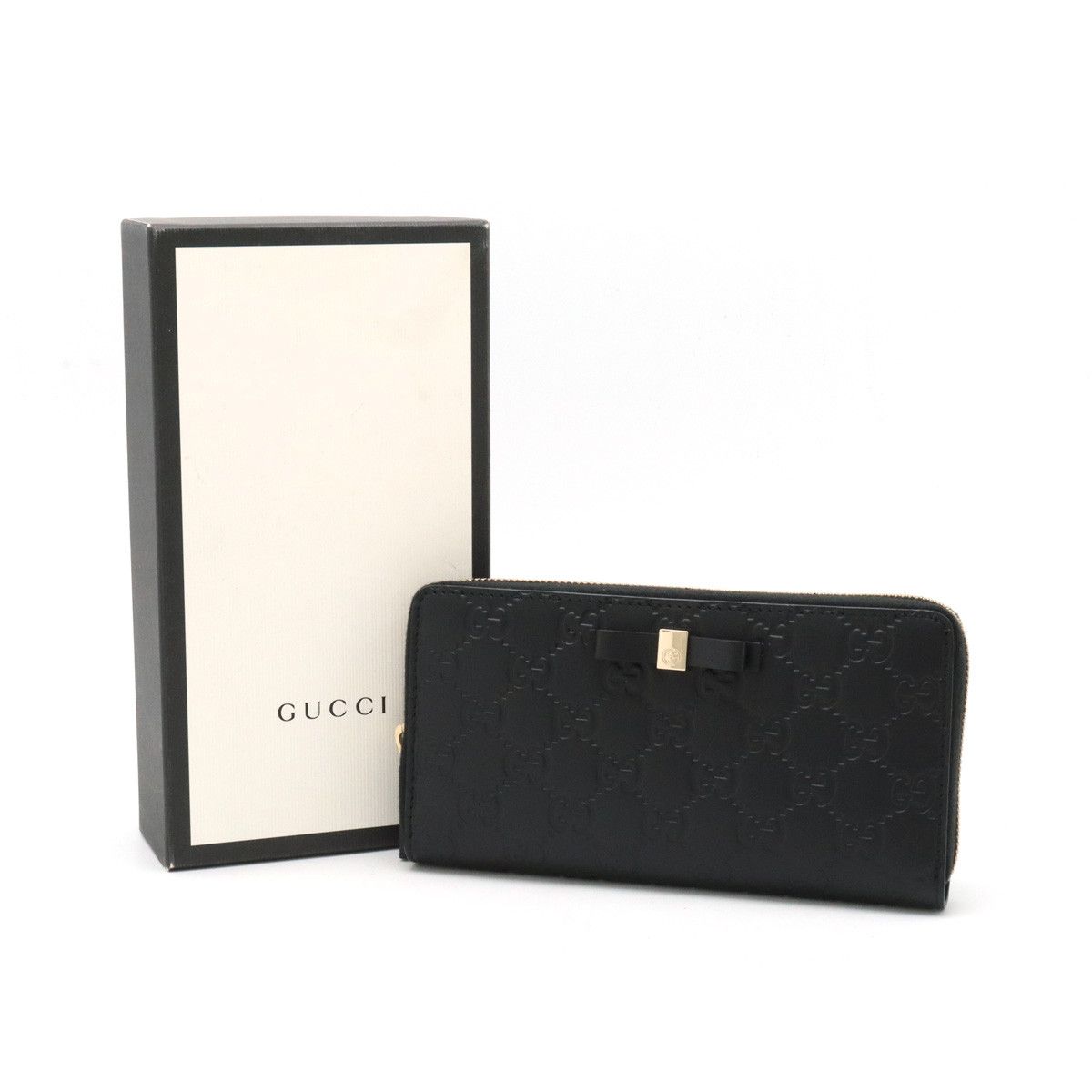 Gucci Gucci GUCCI Gucci Shima Leather Ribbon Motif Round Zipper Long Wallet 388680 Leather Long Wallet 388680 in Pristine Condition Size ONE SIZE - 8 Thumbnail