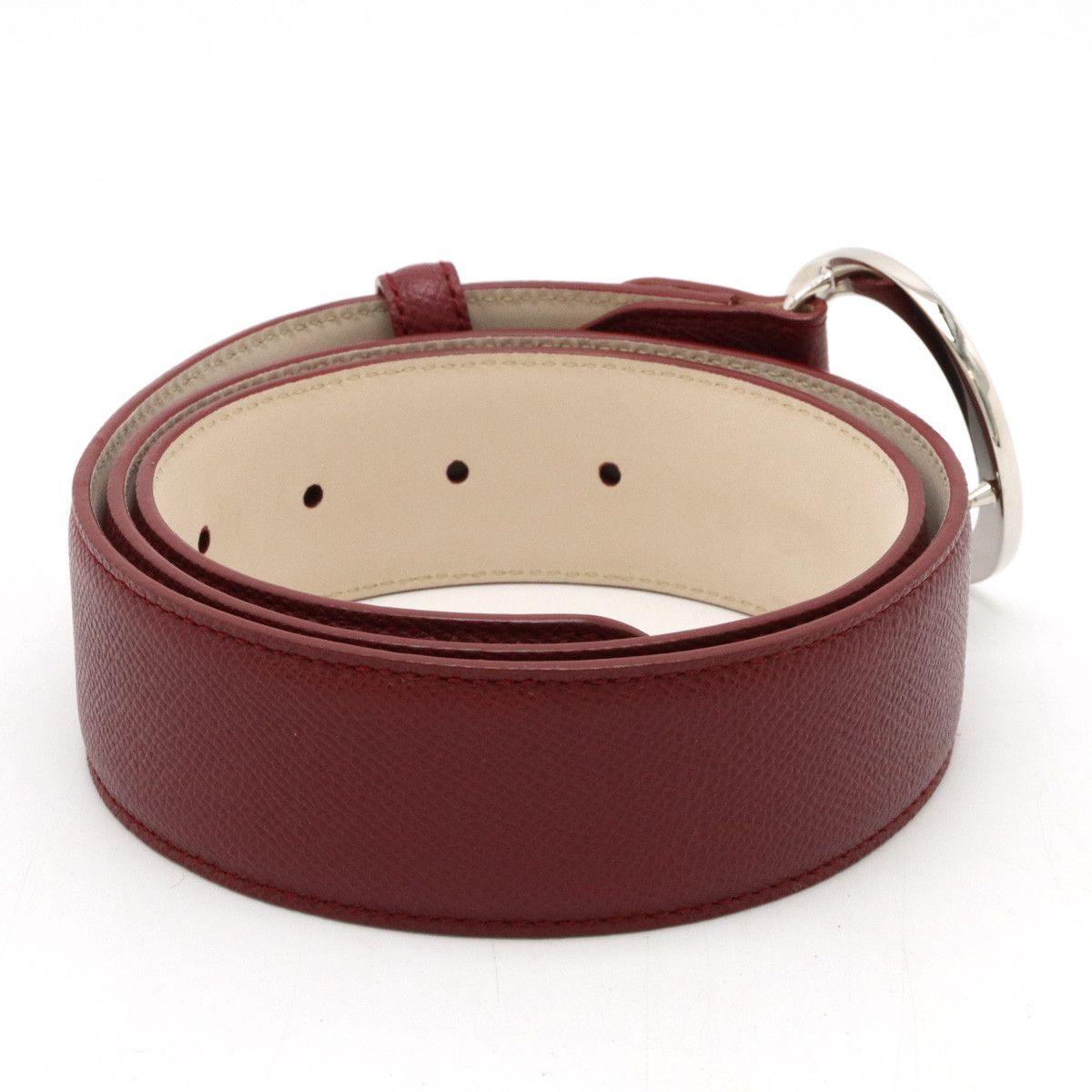 Bvlgari Bvlgari Bvlgari Grain Leather Belt with Round Logo Buckle Leather Belt 20230 in Great Condition Size ONE SIZE - 2 Thumbnail
