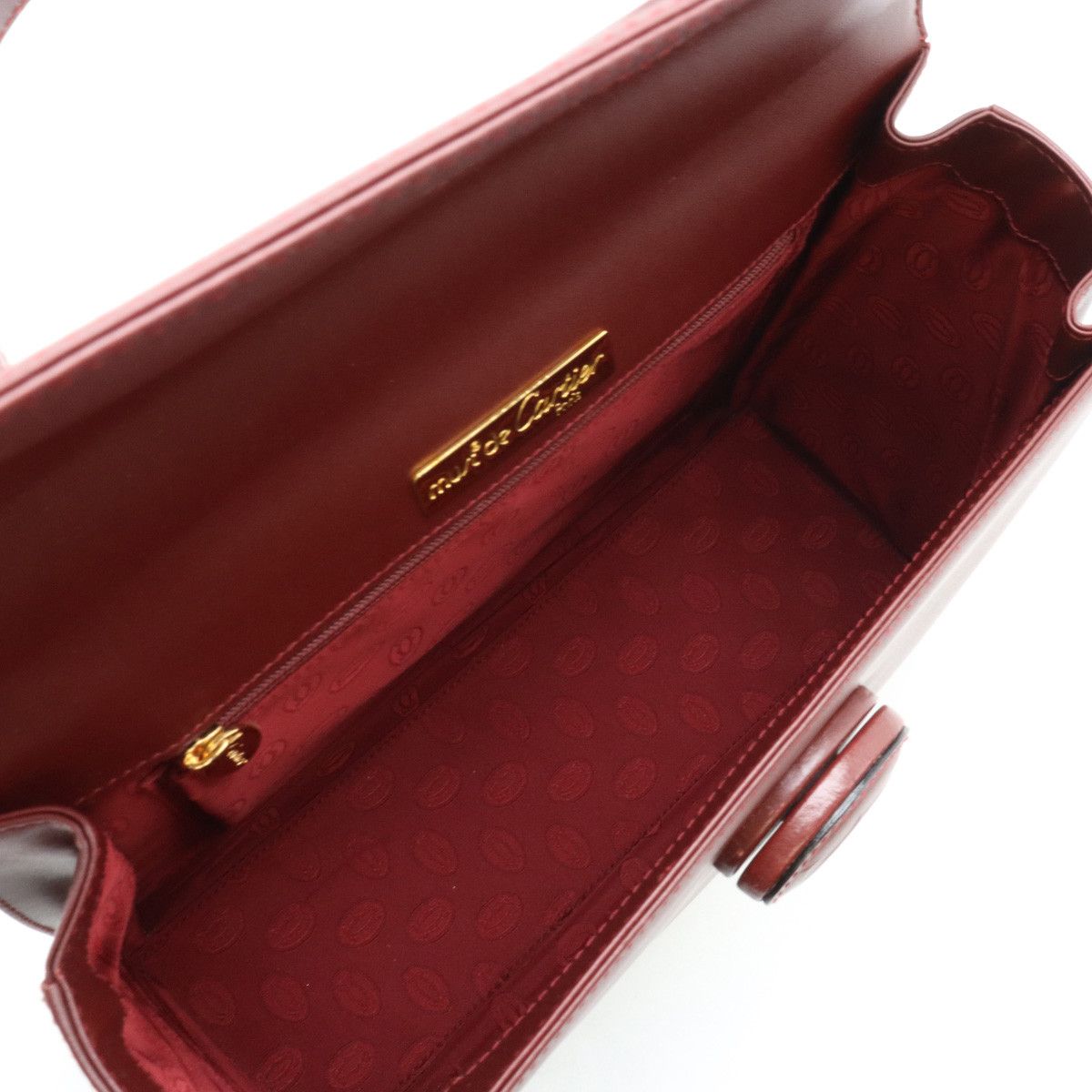 Cartier Cartier Cartier Must Line Handbag Bordeaux Gold Hardware Leather Handbag L1000169 in Pristine Condition Size ONE SIZE - 5 Thumbnail